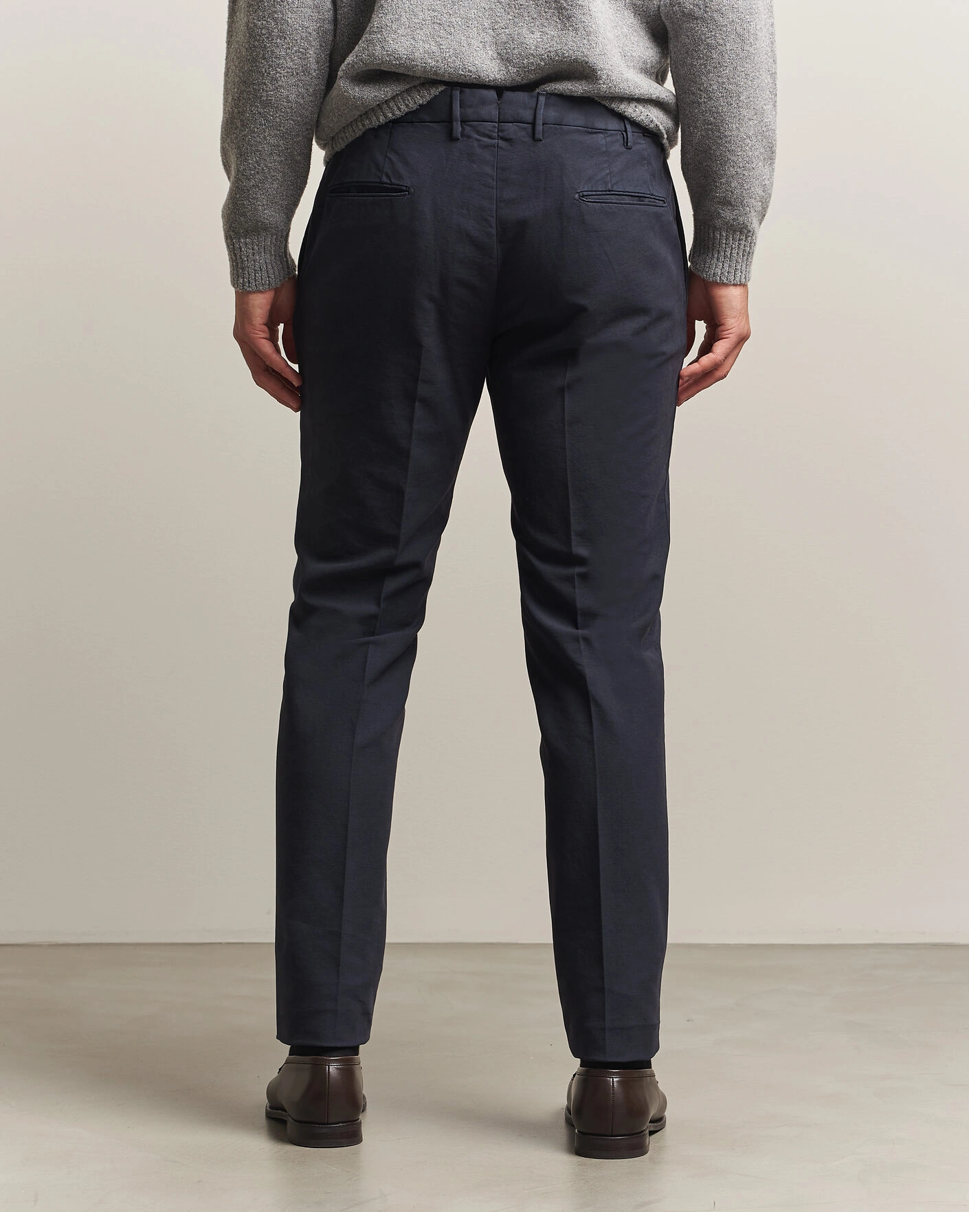 Herr | Byxor | Incotex | Slim Fit Soft Cotton Stretch Chinos Navy