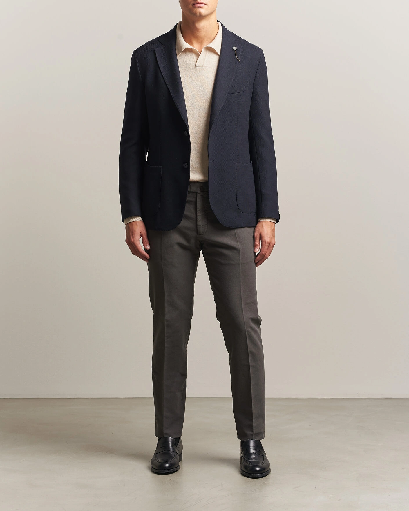 Herr | Byxor | Incotex | Slim Fit Soft Cotton Stretch Chinos Dark Grey