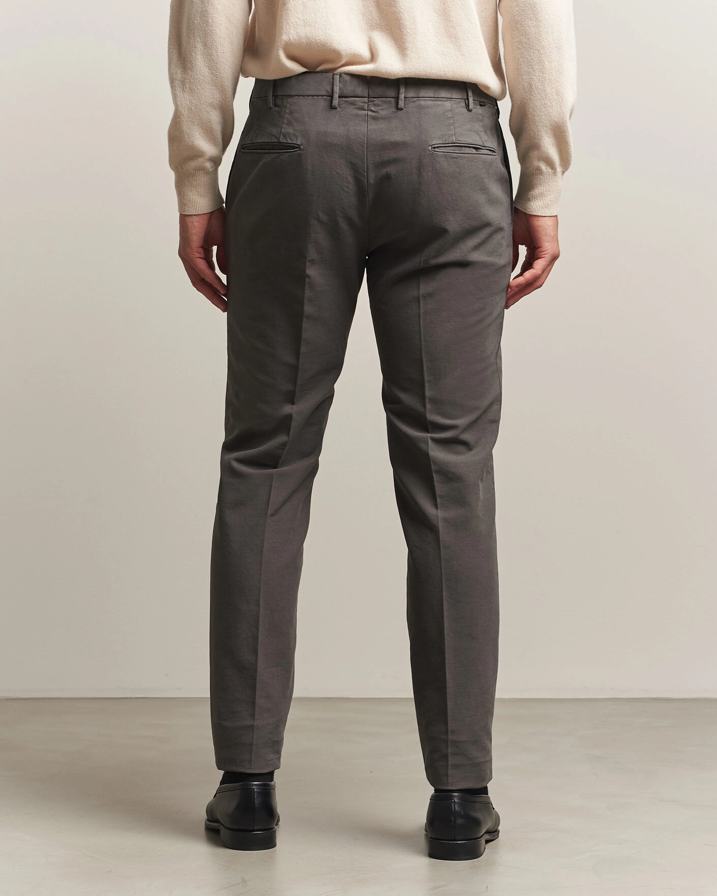 Herr | Byxor | Incotex | Slim Fit Soft Cotton Stretch Chinos Dark Grey