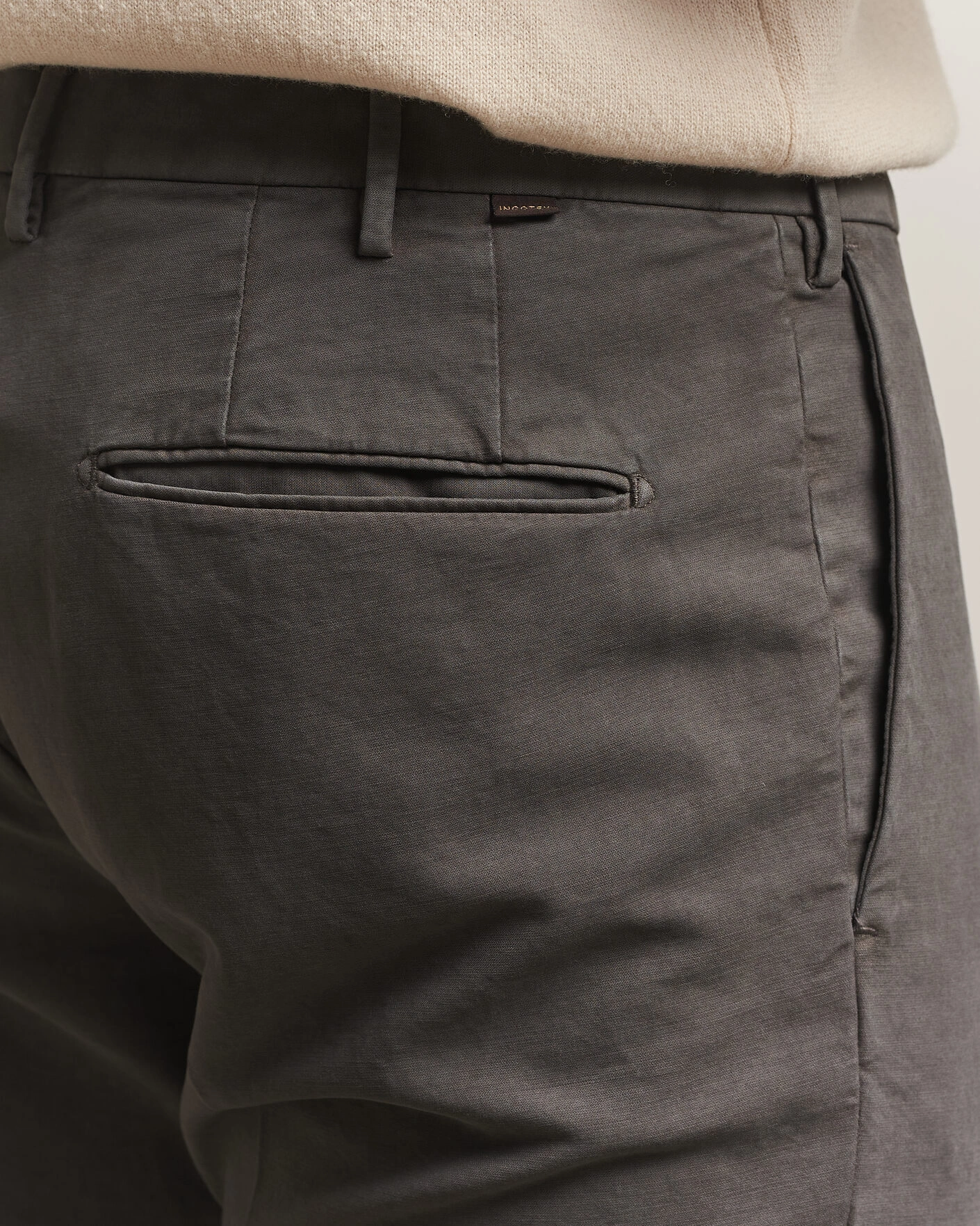 Herr | Byxor | Incotex | Slim Fit Soft Cotton Stretch Chinos Dark Grey