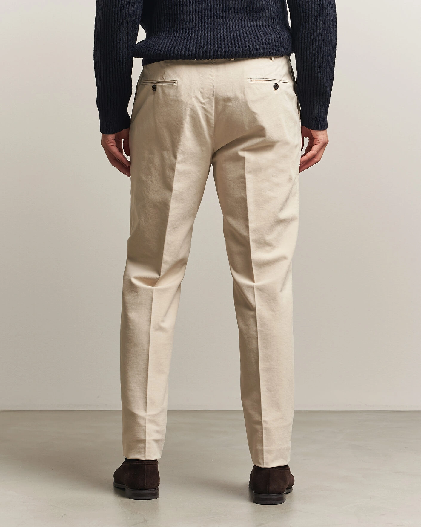 Herr | Byxor | Incotex | Regular Fit Soft Cotton Stretch Chinos Off White