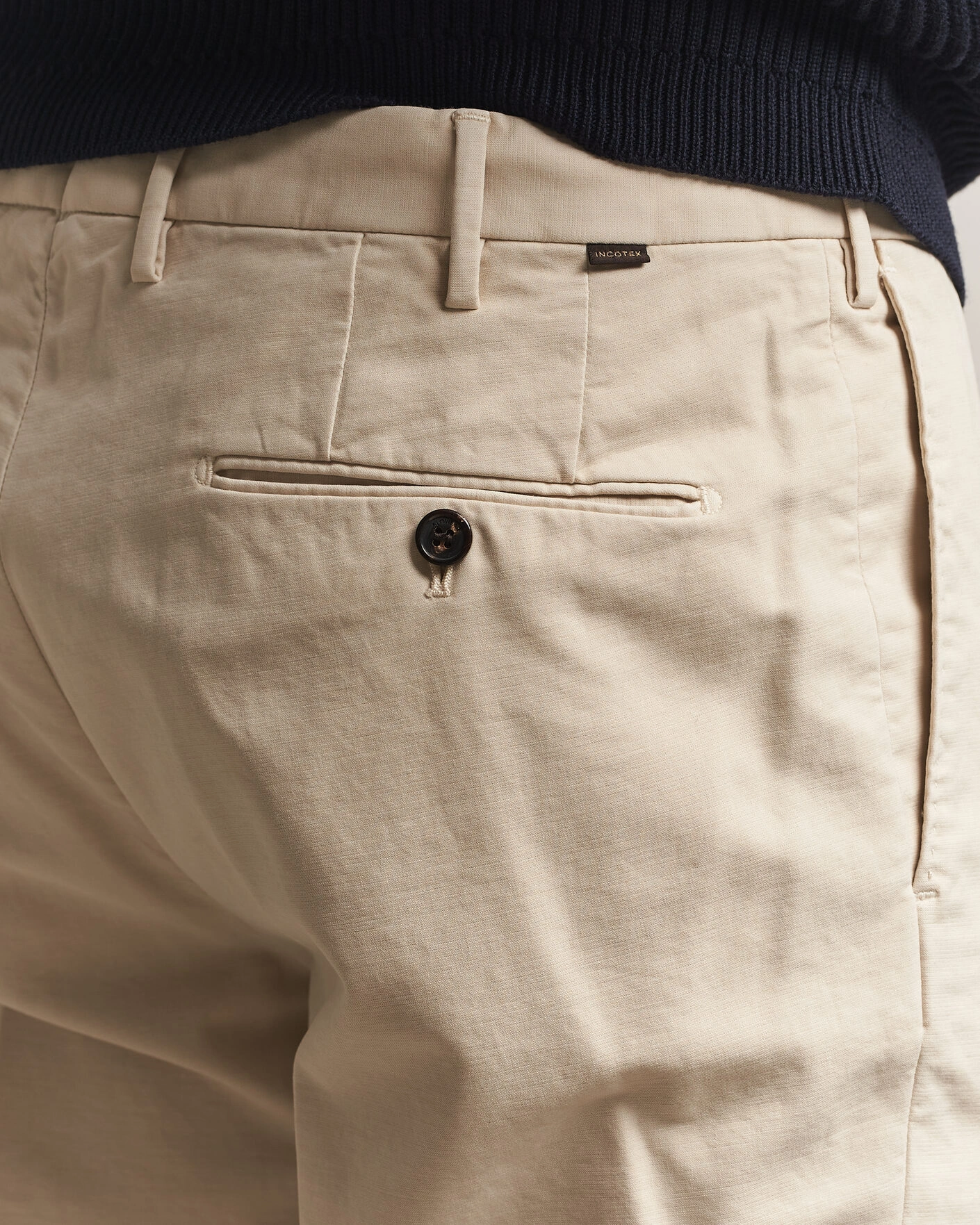 Herr | Byxor | Incotex | Regular Fit Soft Cotton Stretch Chinos Off White