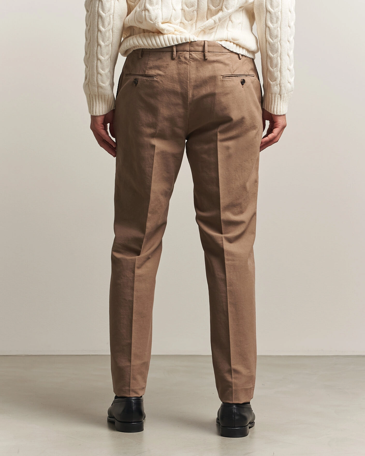 Herr | Byxor | Incotex | Regular Fit Soft Cotton Stretch Chinos Taupe