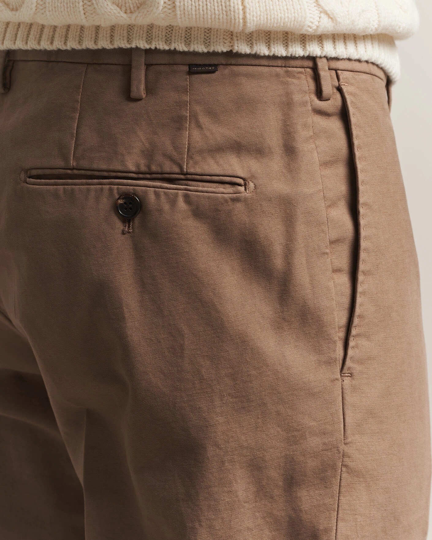 Herr | Byxor | Incotex | Regular Fit Soft Cotton Stretch Chinos Taupe