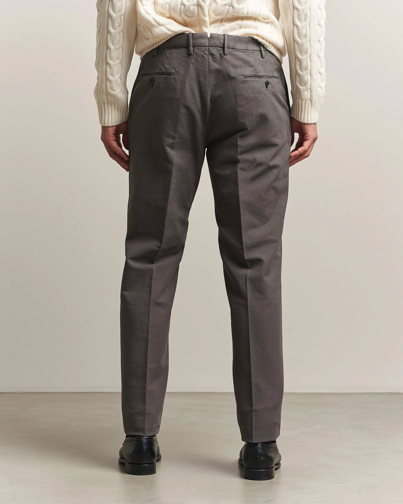 Herr | Byxor | Incotex | Regular Fit Soft Cotton Stretch Chinos Dark Grey