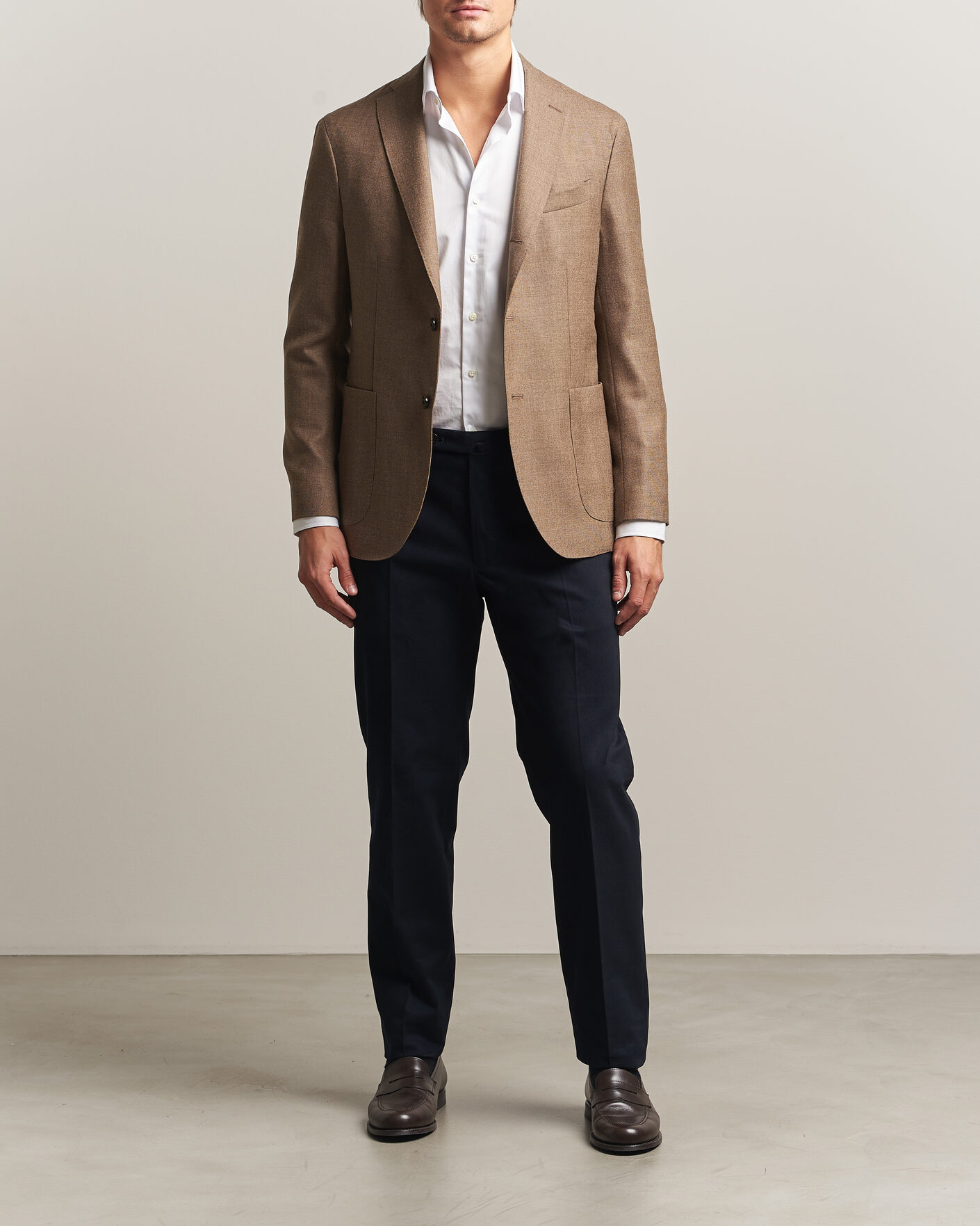 Herr | Byxor | Incotex | Regular Fit Cotton/Cashmere Trousers Navy