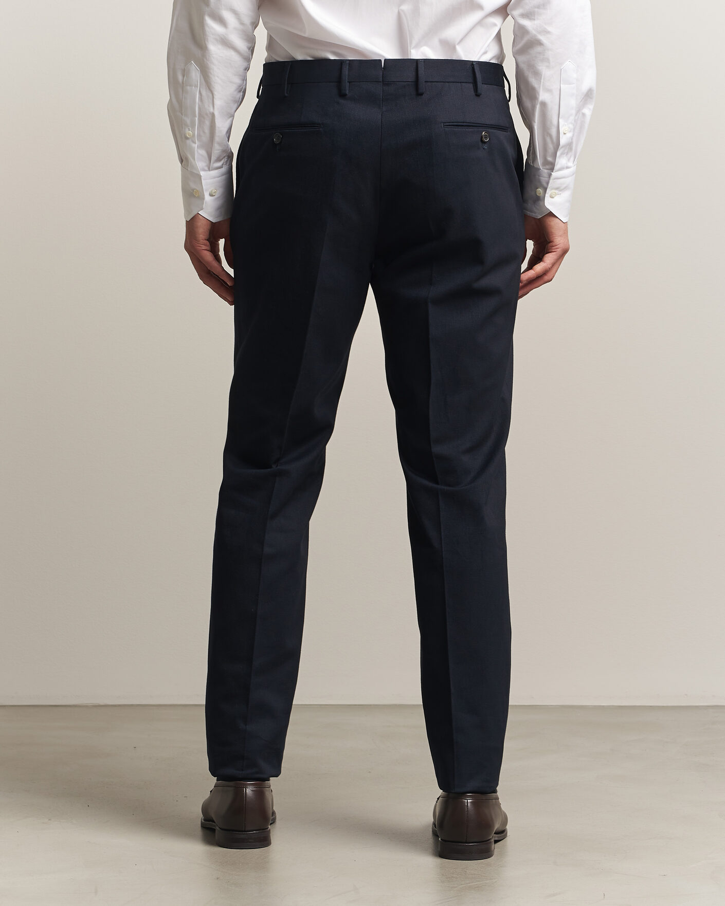 Herr | Byxor | Incotex | Regular Fit Cotton/Cashmere Trousers Navy