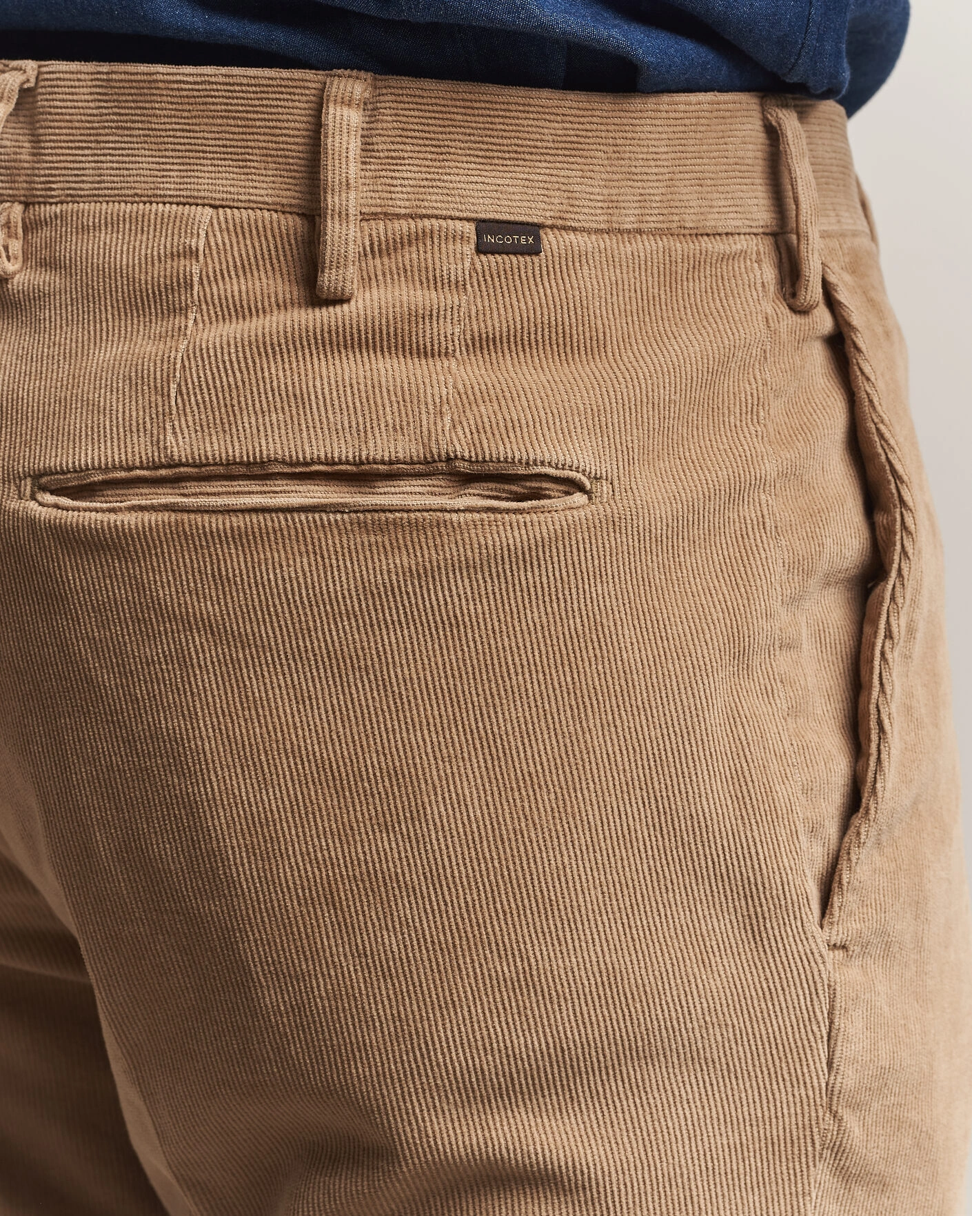 Herr | Byxor | Incotex | Slim Fit Baby Corduroy Trousers Beige