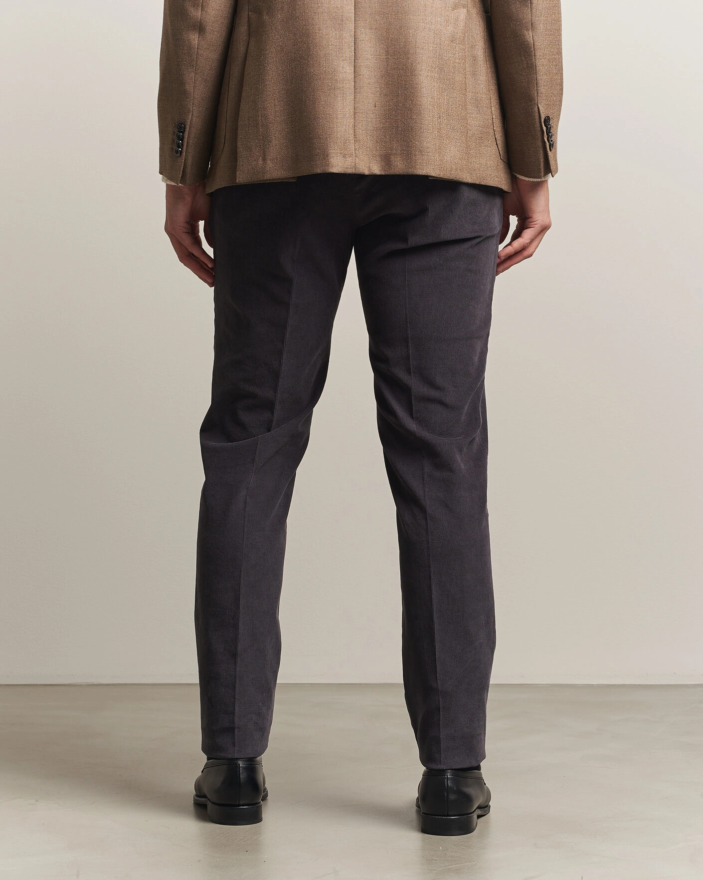 Herr | Byxor | Incotex | Slim Fit Baby Corduroy Trousers Dark Grey