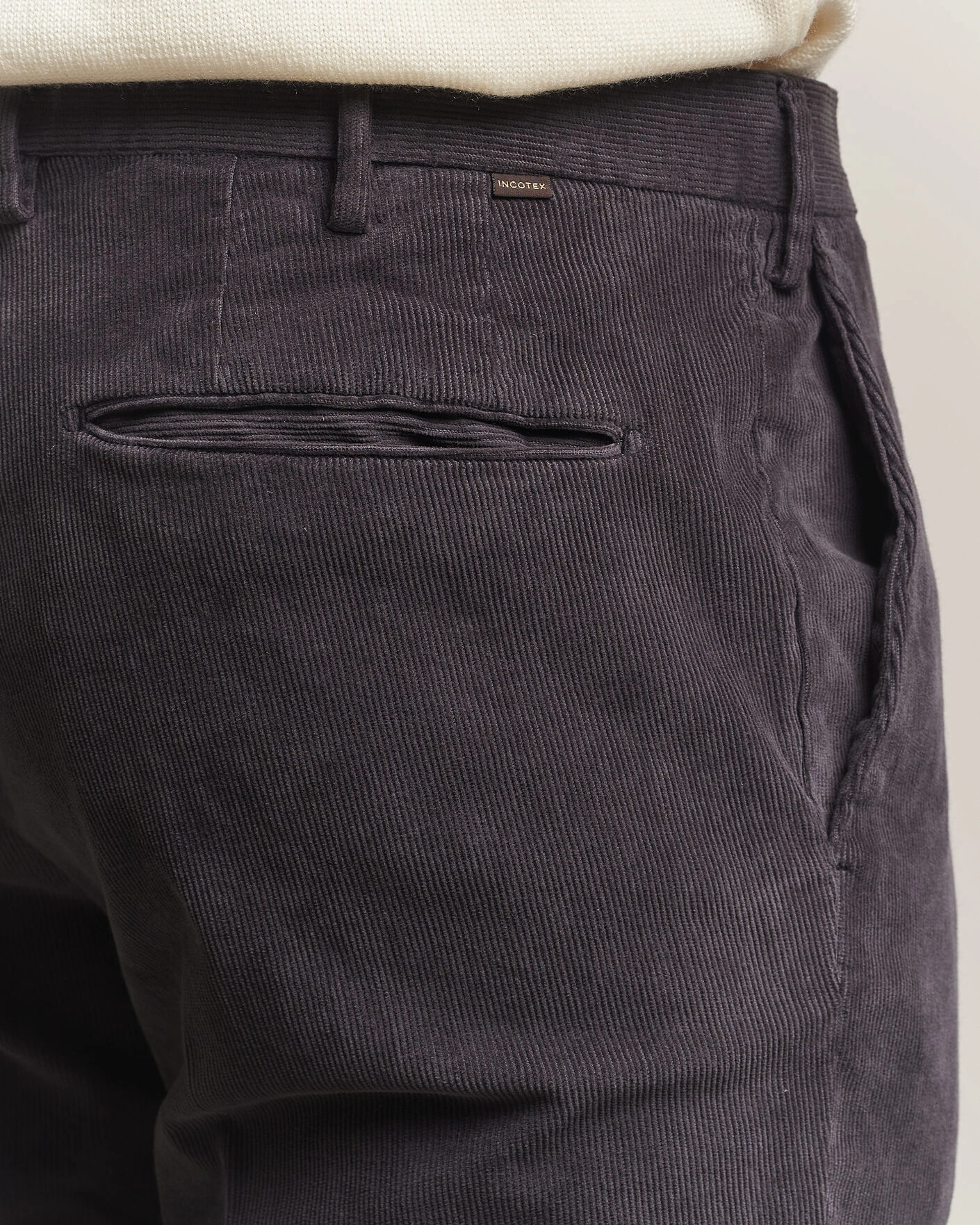 Herr | Byxor | Incotex | Slim Fit Baby Corduroy Trousers Dark Grey