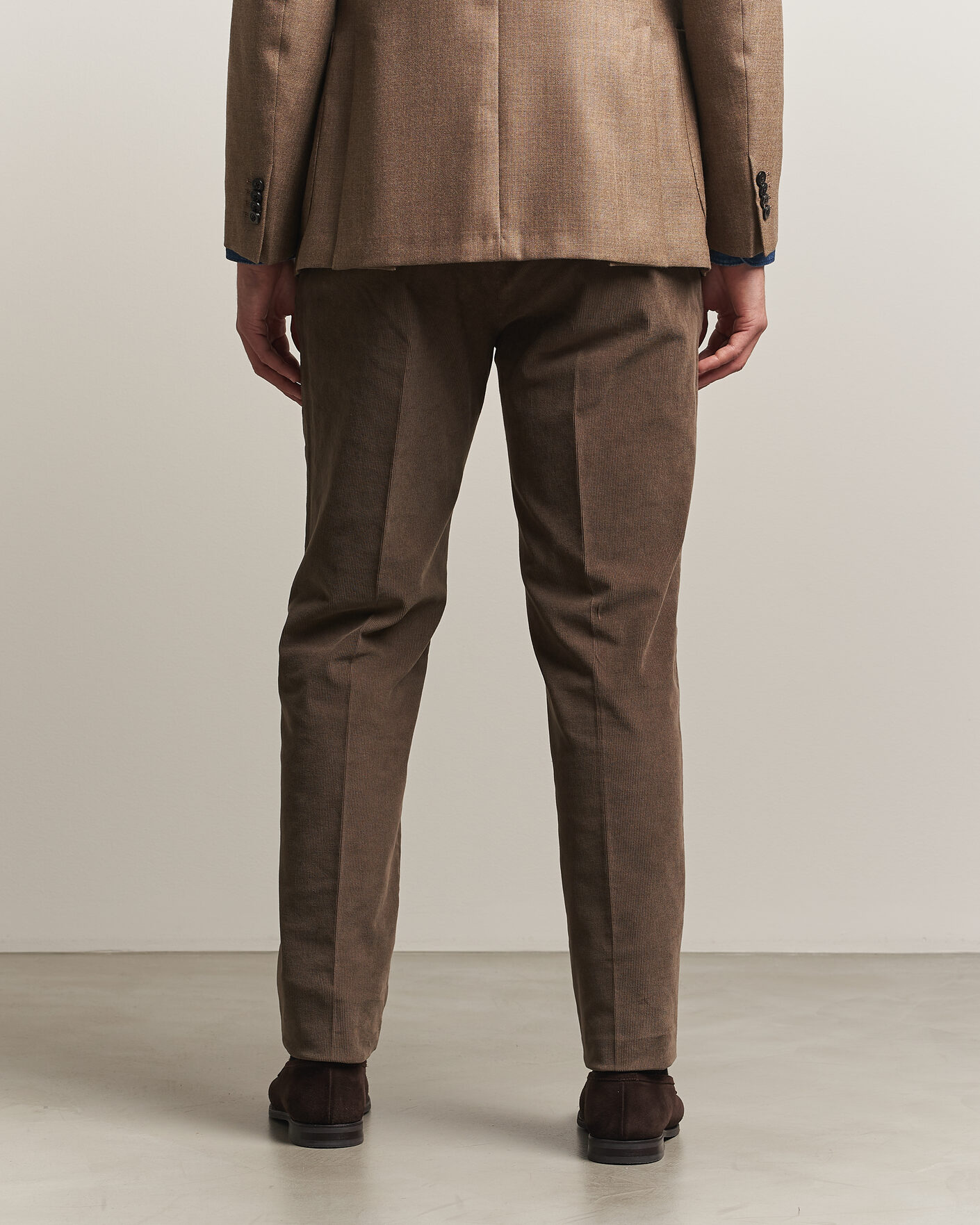Herr | Byxor | Incotex | Regular Fit Baby Corduroy Trousers Taupe