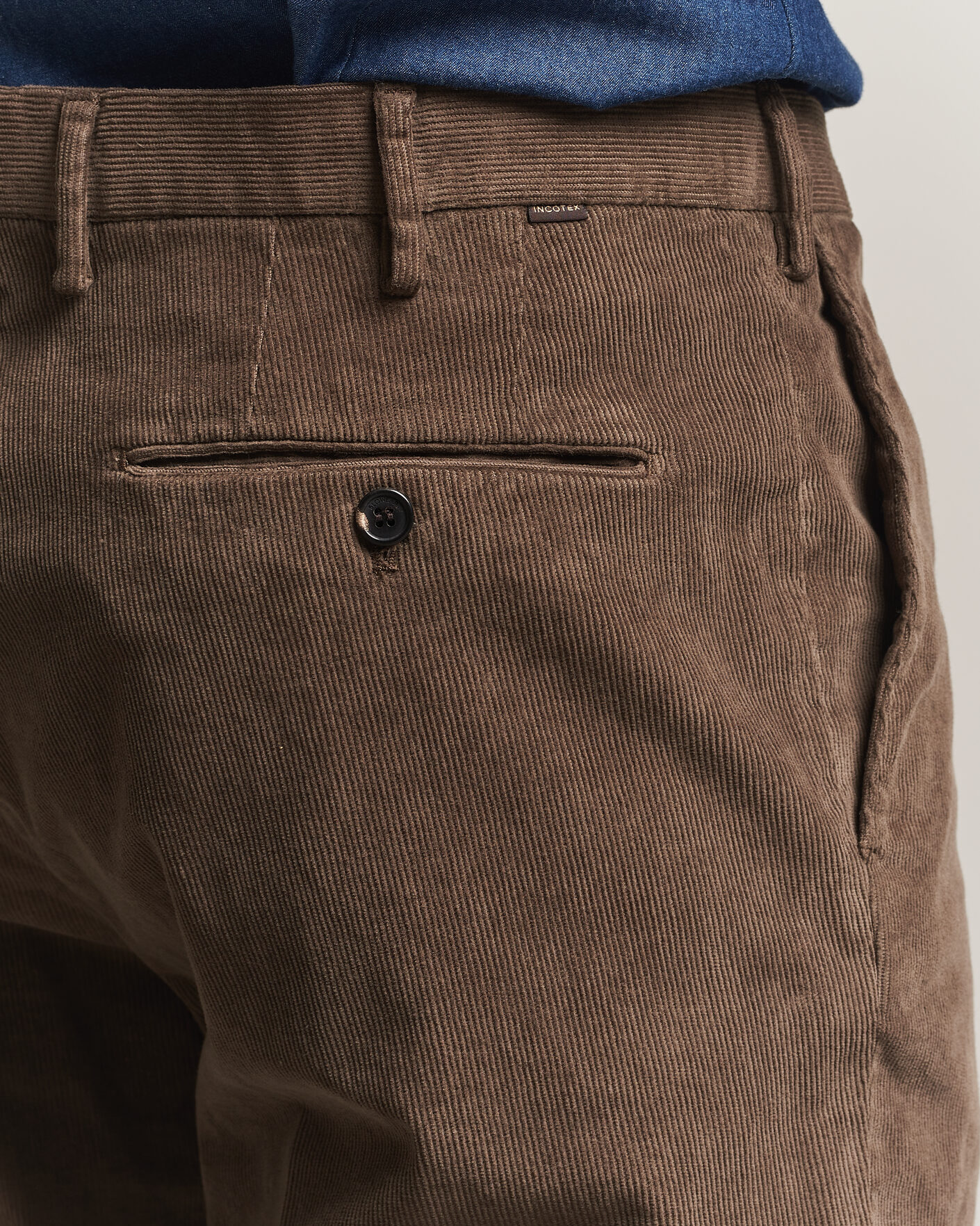 Herr | Byxor | Incotex | Regular Fit Baby Corduroy Trousers Taupe