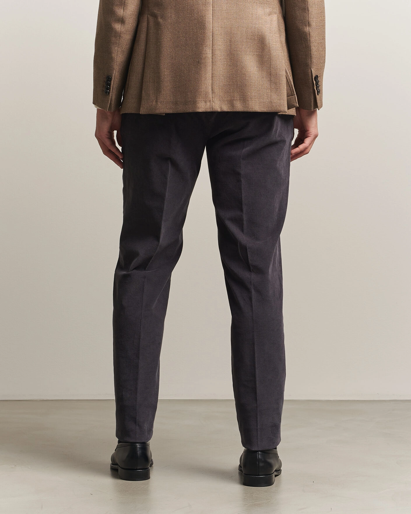 Herr | Byxor | Incotex | Regular Fit Baby Corduroy Trousers Dark Grey