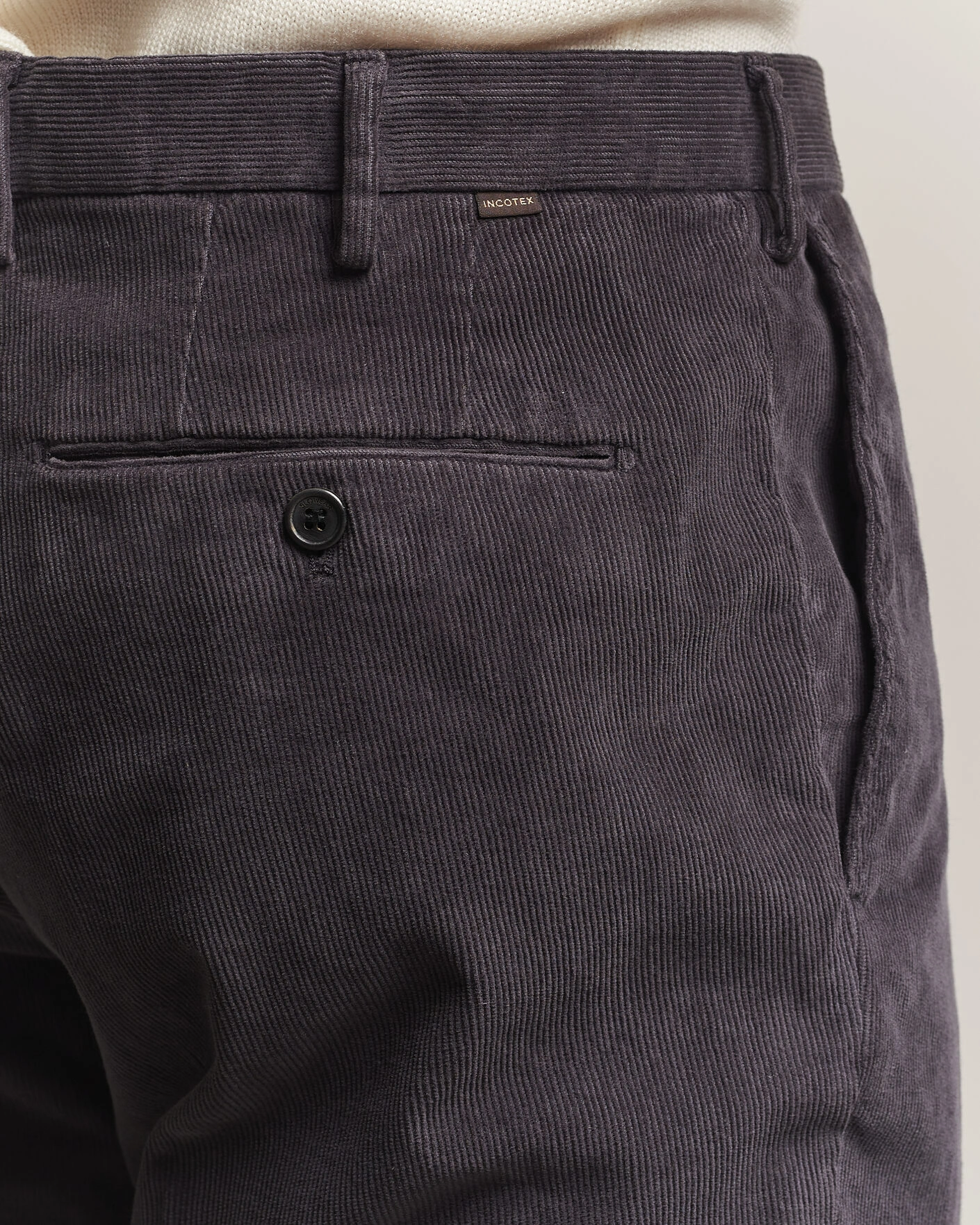Herr | Byxor | Incotex | Regular Fit Baby Corduroy Trousers Dark Grey