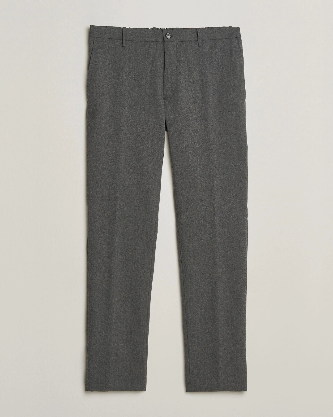 Herr | Byxor | Incotex | Slim Fit Washable Flannel Trousers Grey Melange