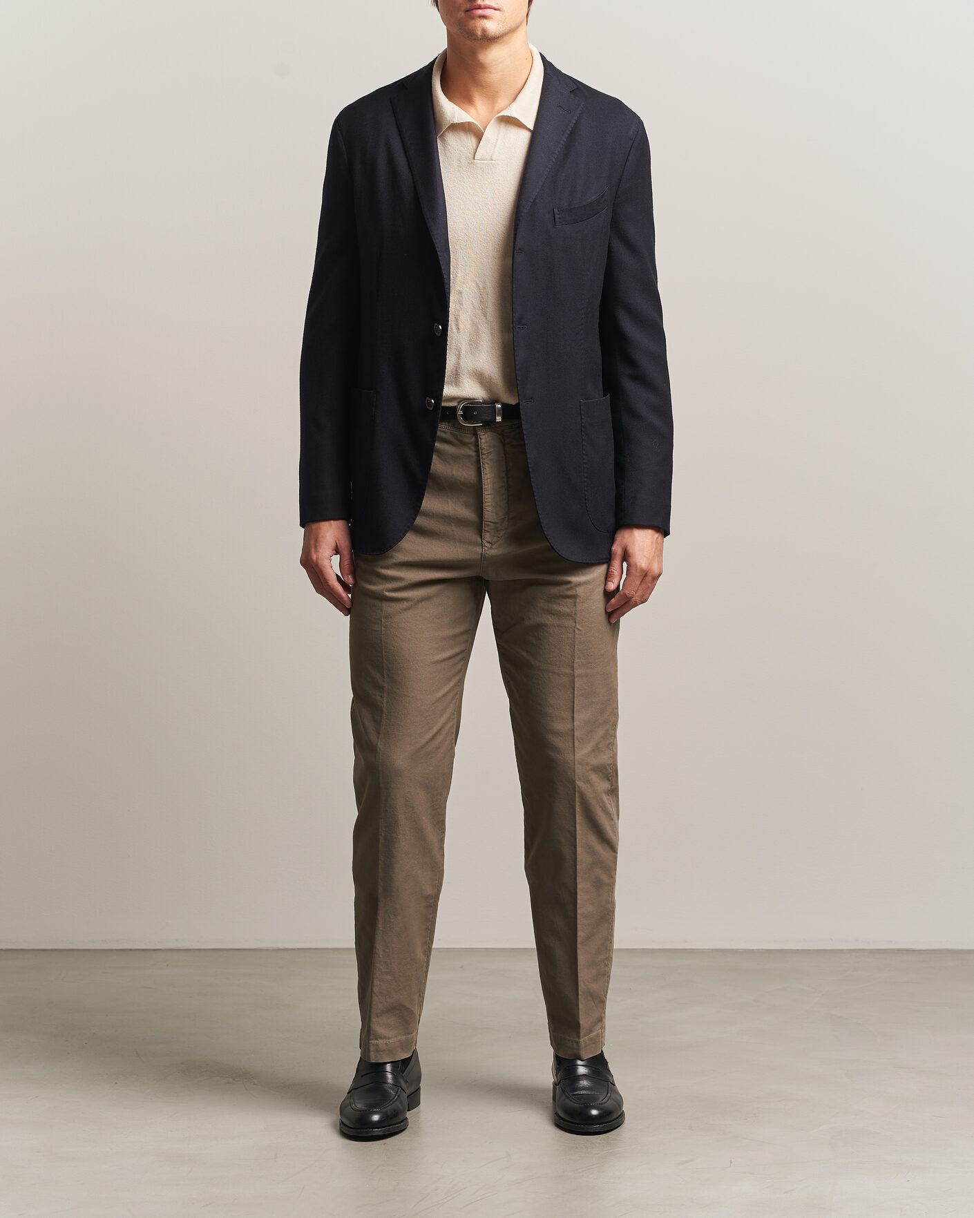 Herr | Byxor | Incotex | Regular Fit Garment Dyed Slacks Taupe