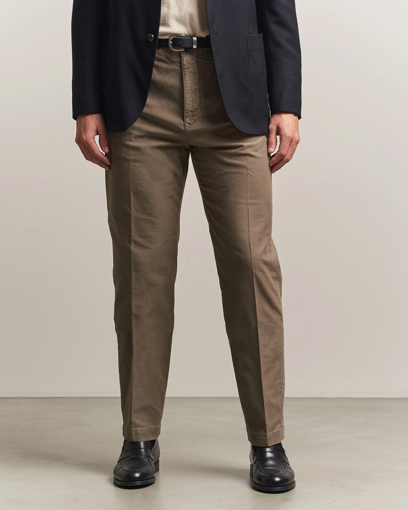 Herr | Byxor | Incotex | Regular Fit Garment Dyed Slacks Taupe