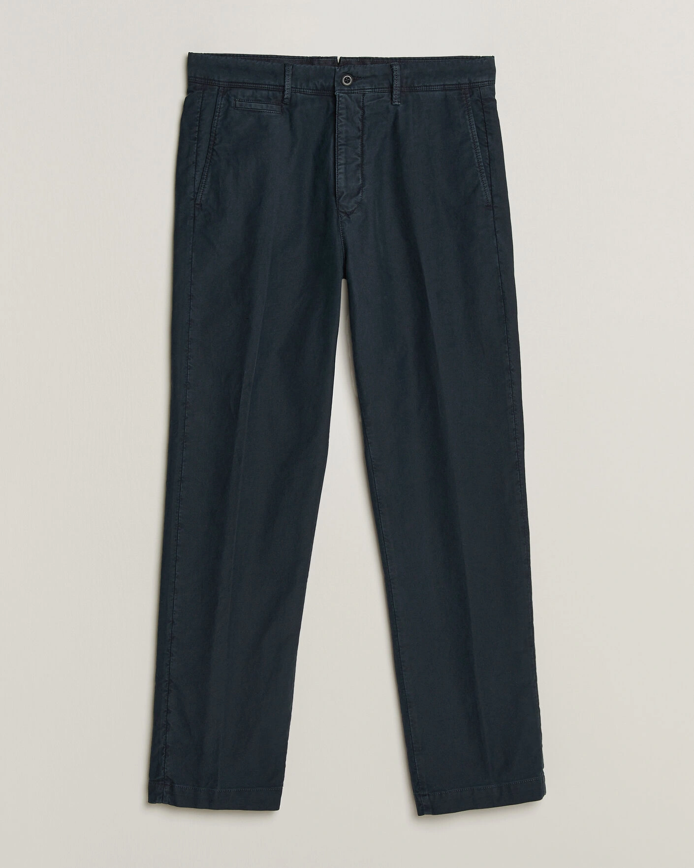 Herr | Byxor | Incotex | Regular Fit Garment Dyed Slacks Navy
