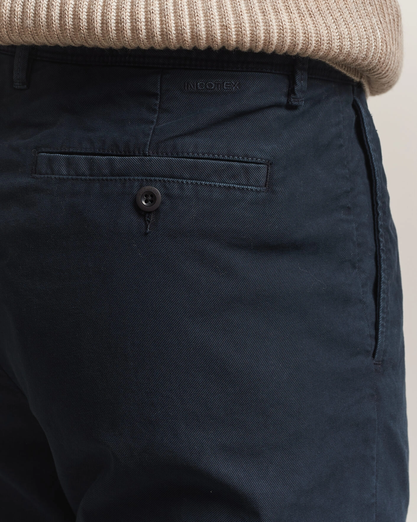 Herr | Byxor | Incotex | Regular Fit Garment Dyed Slacks Navy