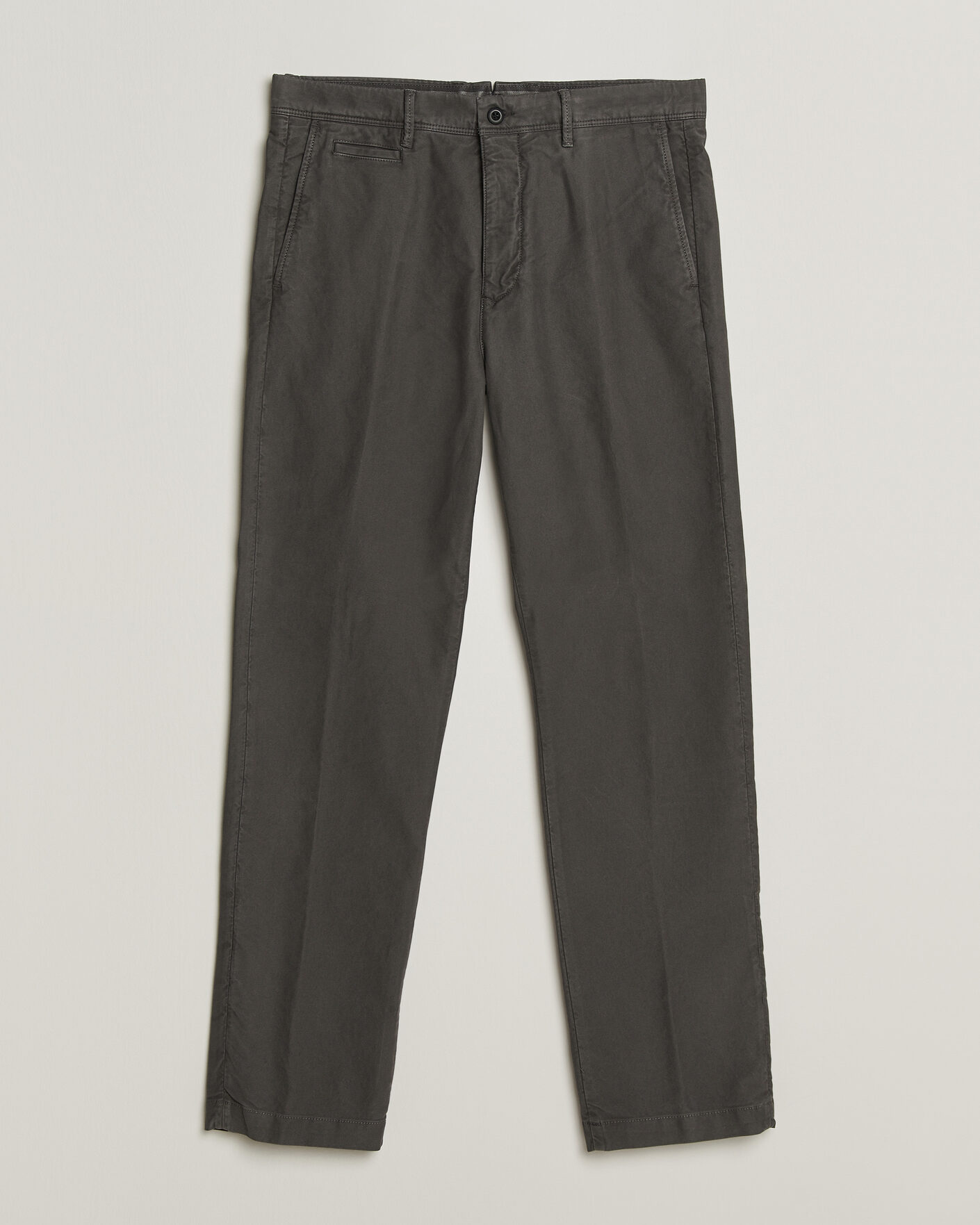 Herr | Byxor | Incotex | Regular Fit Garment Dyed Slacks Dark Grey