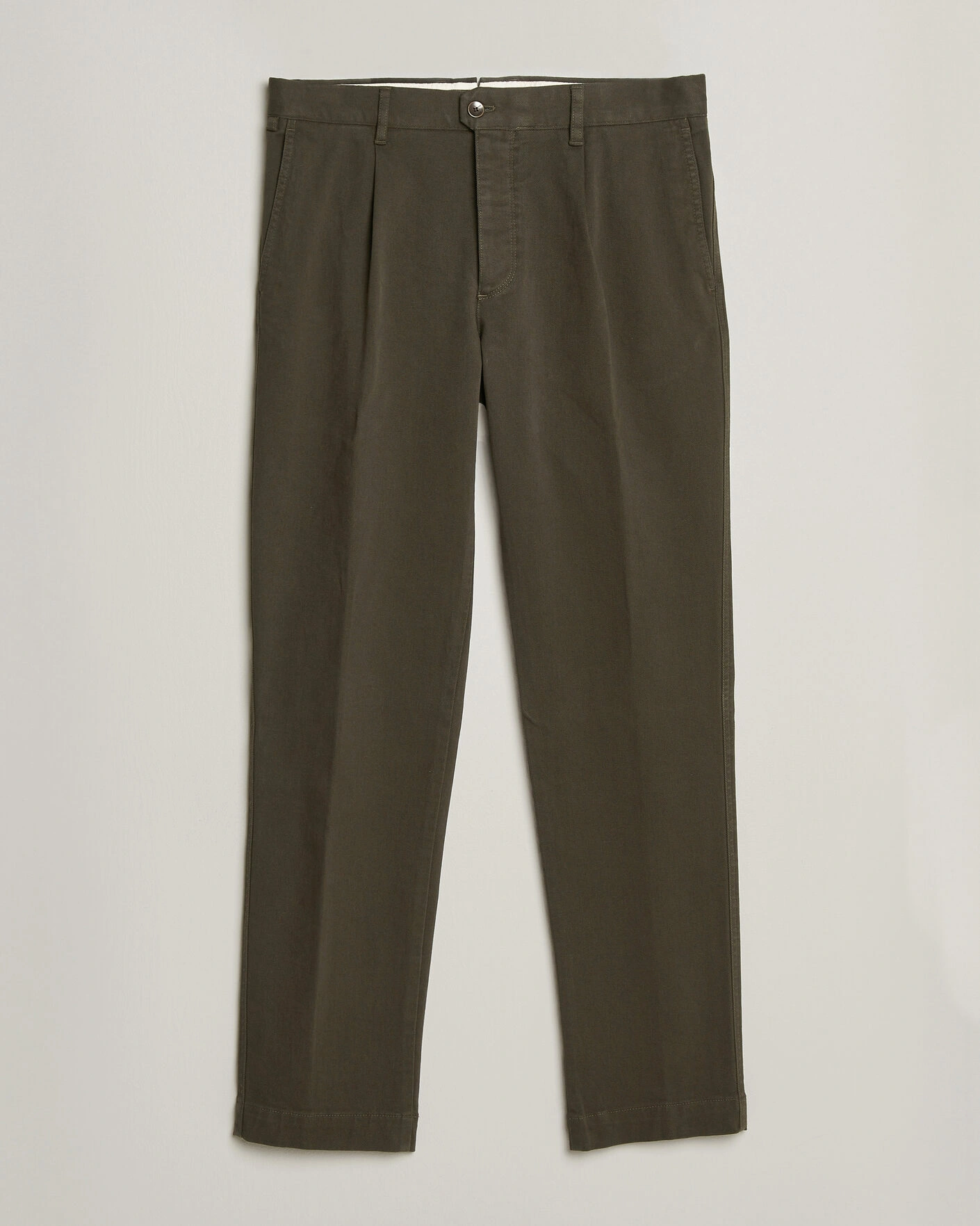 Herr | Byxor | Incotex | Regular Fit Cover Chinos Dark Green