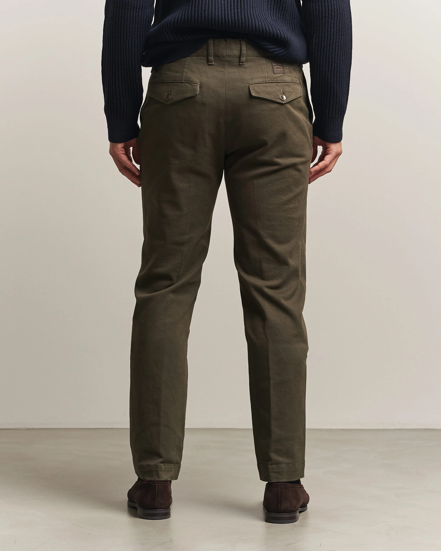 Herr | Byxor | Incotex | Regular Fit Cover Chinos Dark Green