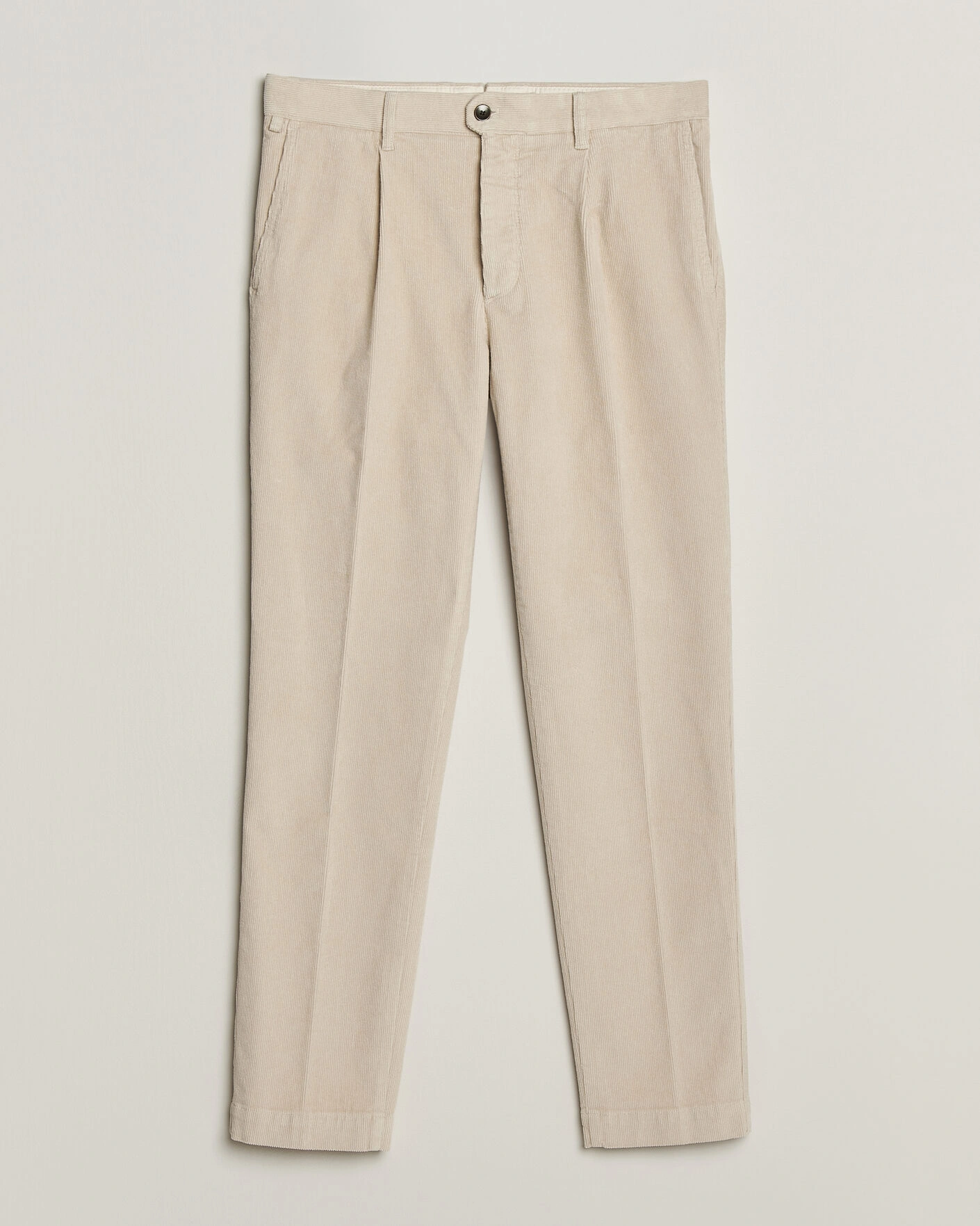 Herr | Byxor | Incotex | Regular Fit Washed Corduroy Slacks Off White