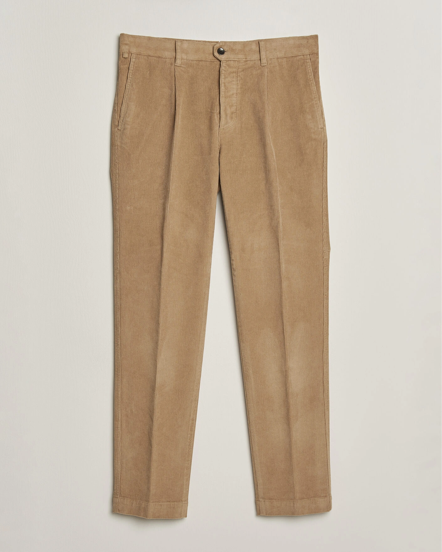 Herr | Byxor | Incotex | Regular Fit Washed Corduroy Slacks Khaki