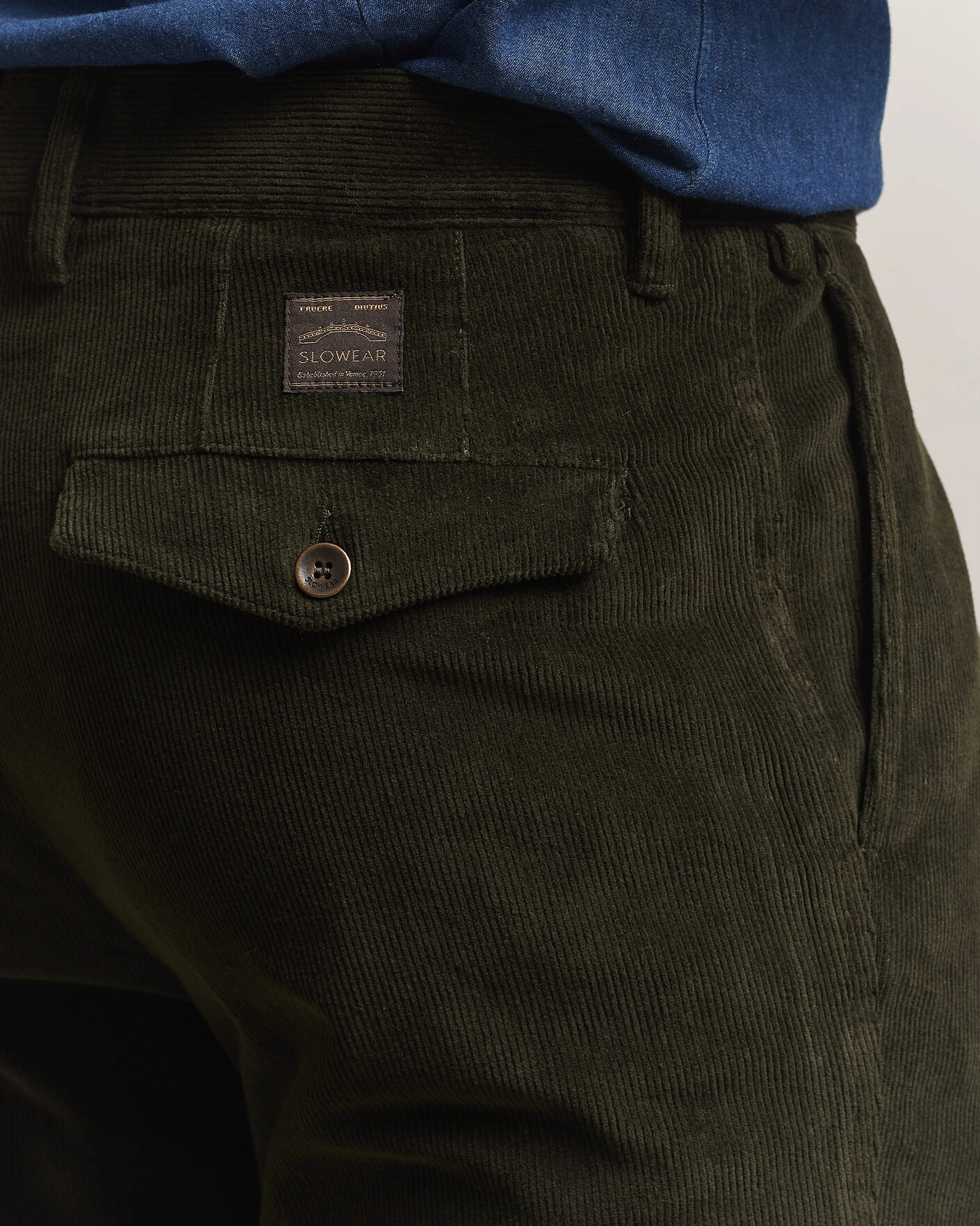 Herr | Byxor | Incotex | Regular Fit Washed Corduroy Slacks Forest Green