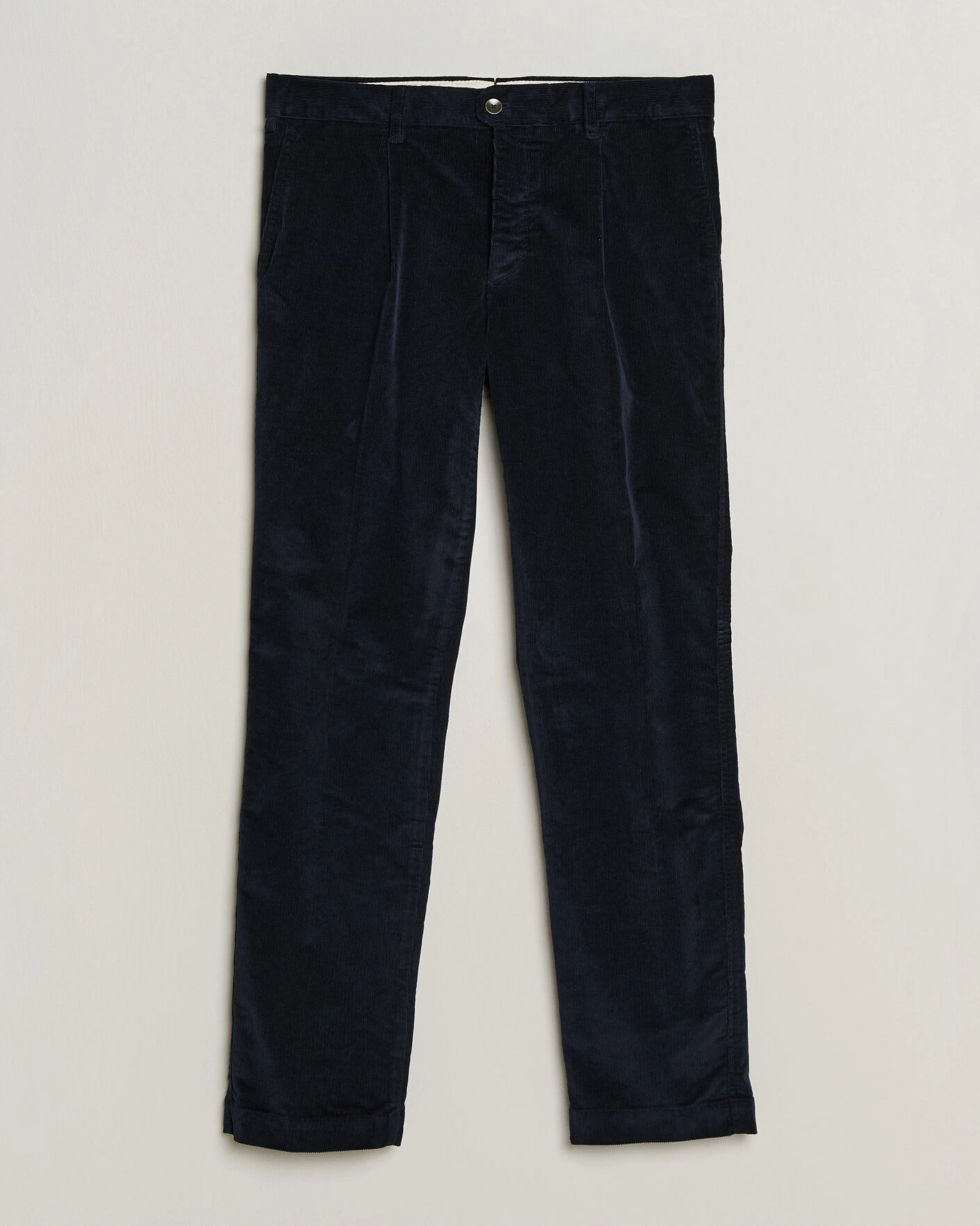 Herr | Byxor | Incotex | Regular Fit Washed Corduroy Slacks Navy