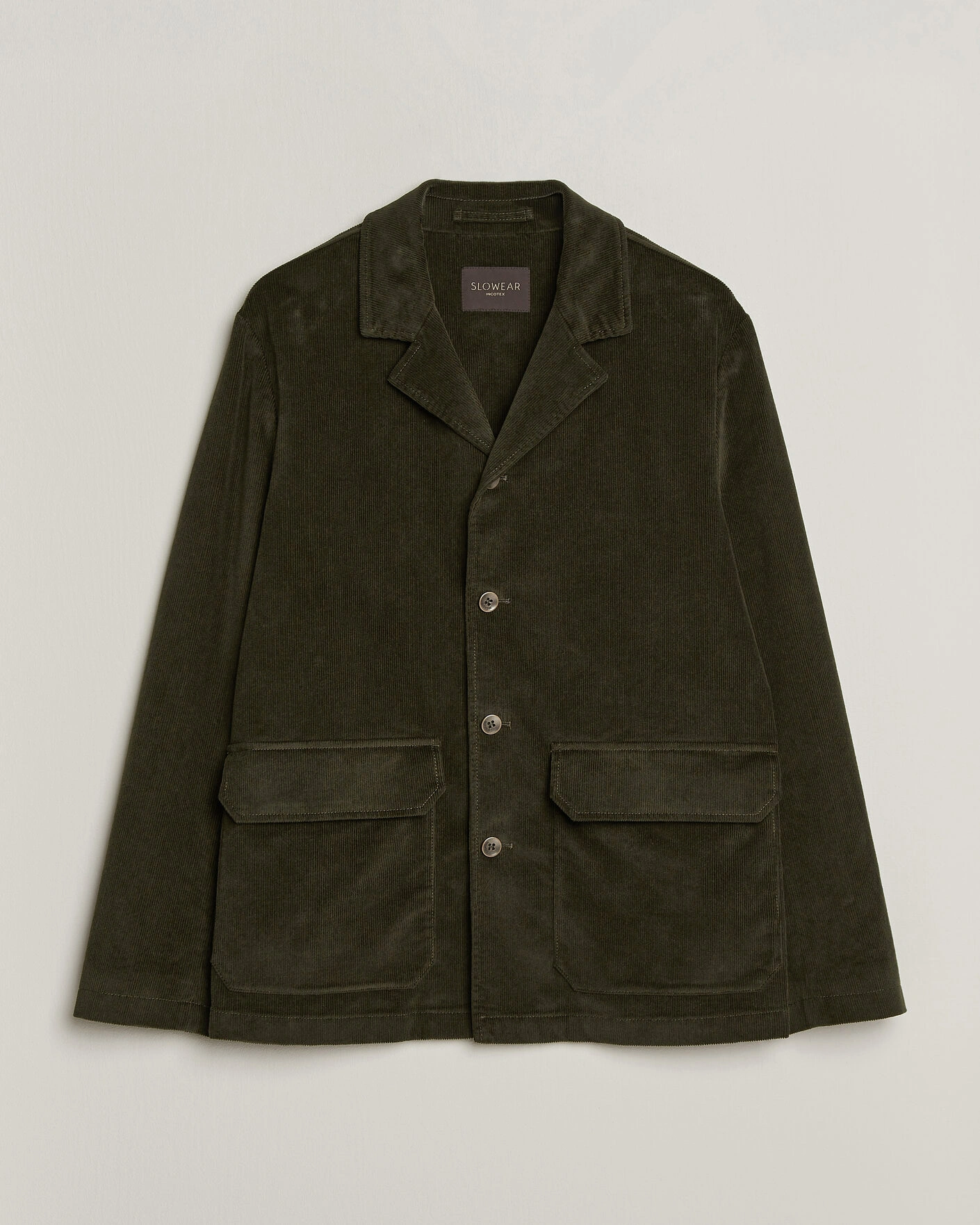 Herr | Kavajer | Incotex | Corduroy Sports Jacket Forest Green