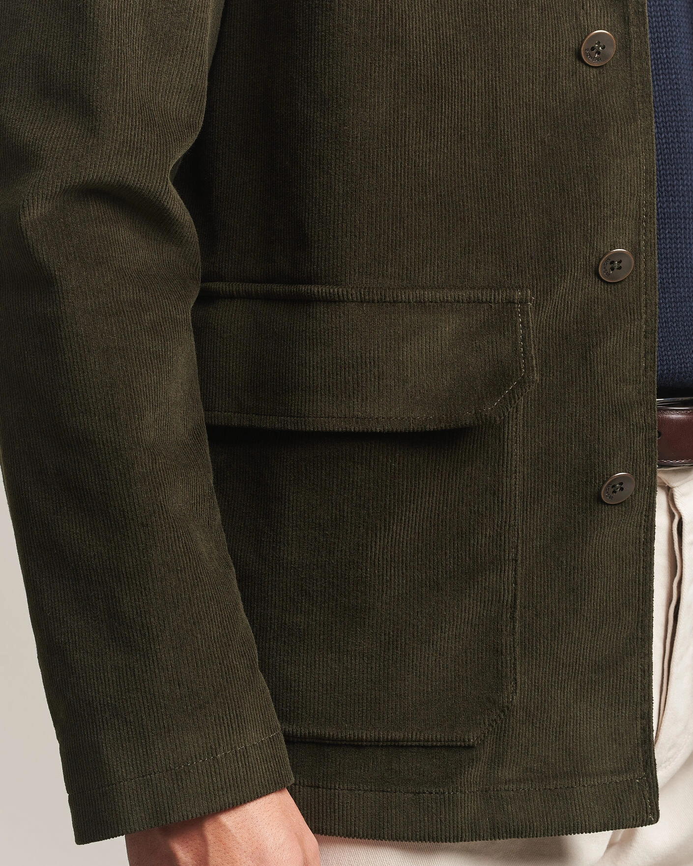 Herr | Kavajer | Incotex | Corduroy Sports Jacket Forest Green