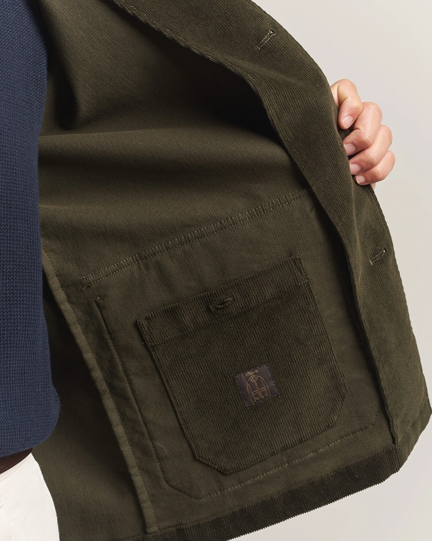 Herr | Kavajer | Incotex | Corduroy Sports Jacket Forest Green