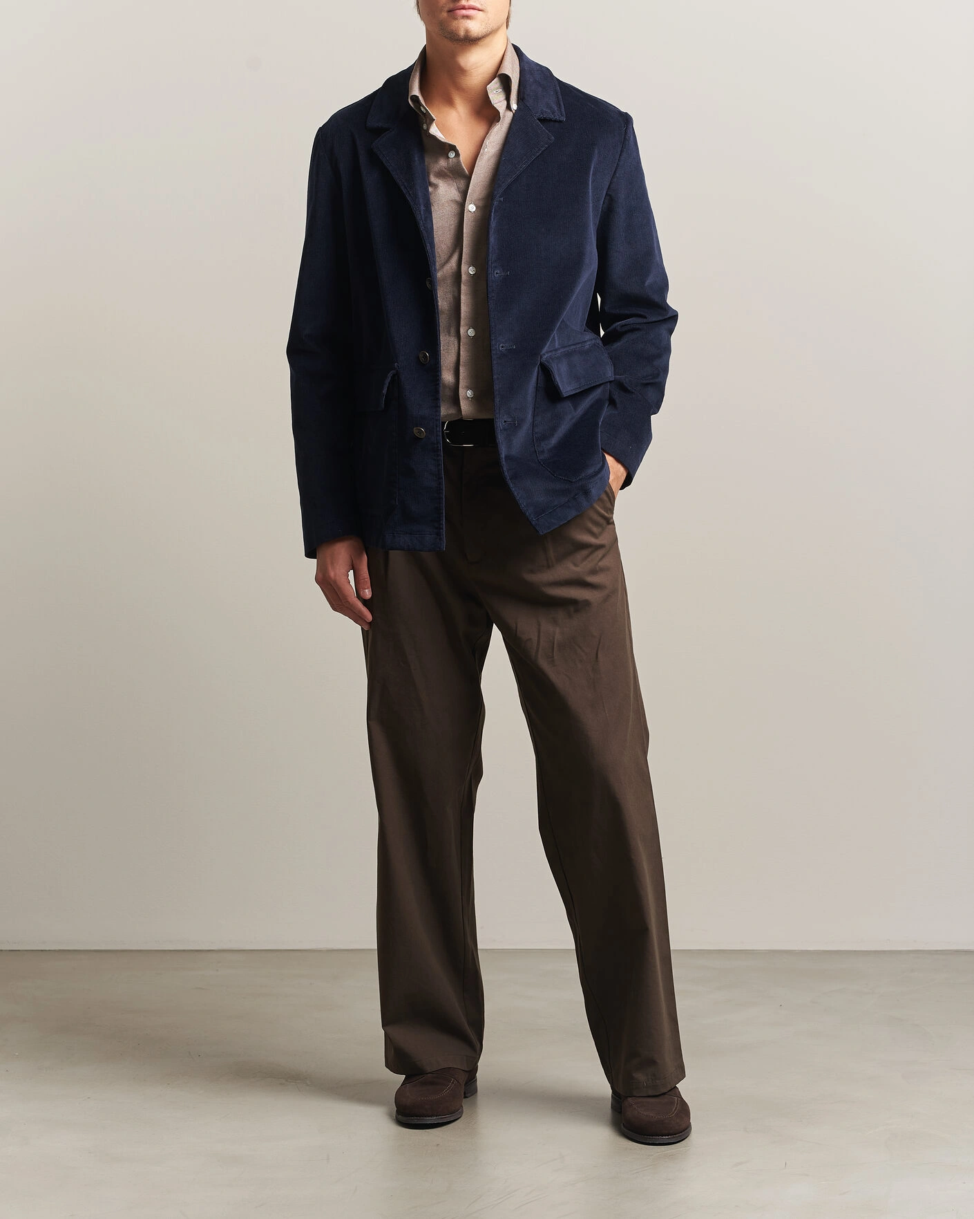 Herr | Kavajer | Incotex | Corduroy Sports Jacket Navy