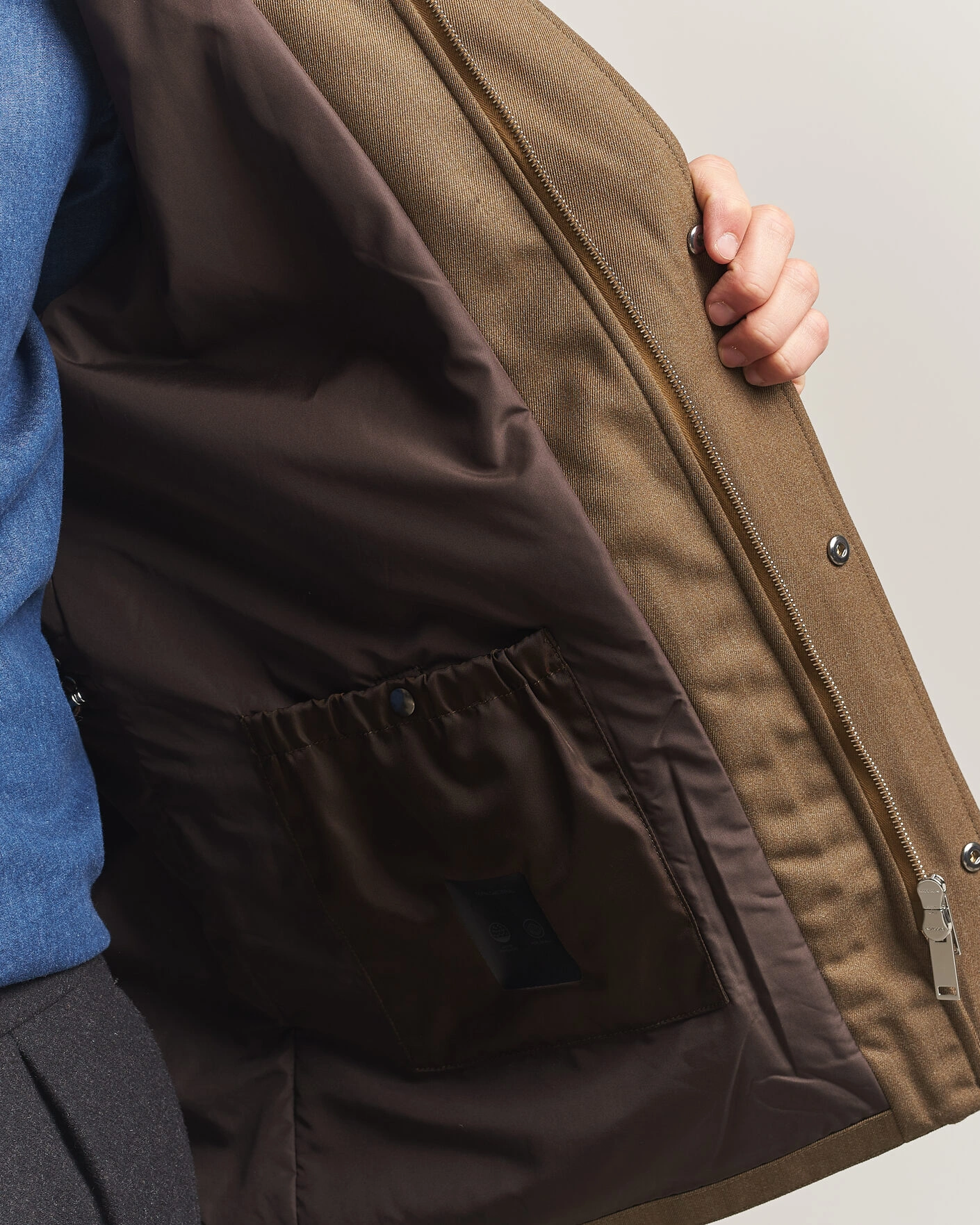 Herr | Jackor | Incotex | Water Repellent Rain Caban Country Green