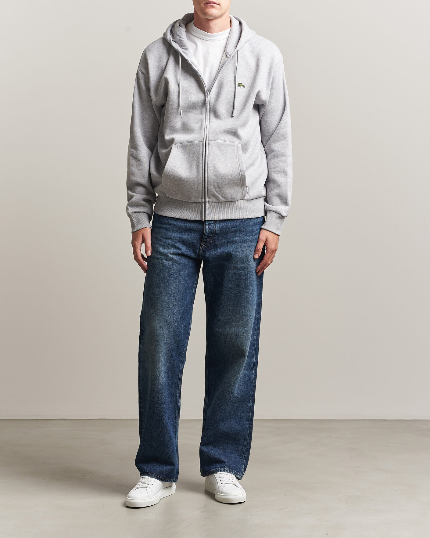 Herr | Tröjor | Lacoste | Full Zip Hoodie Silver Chine