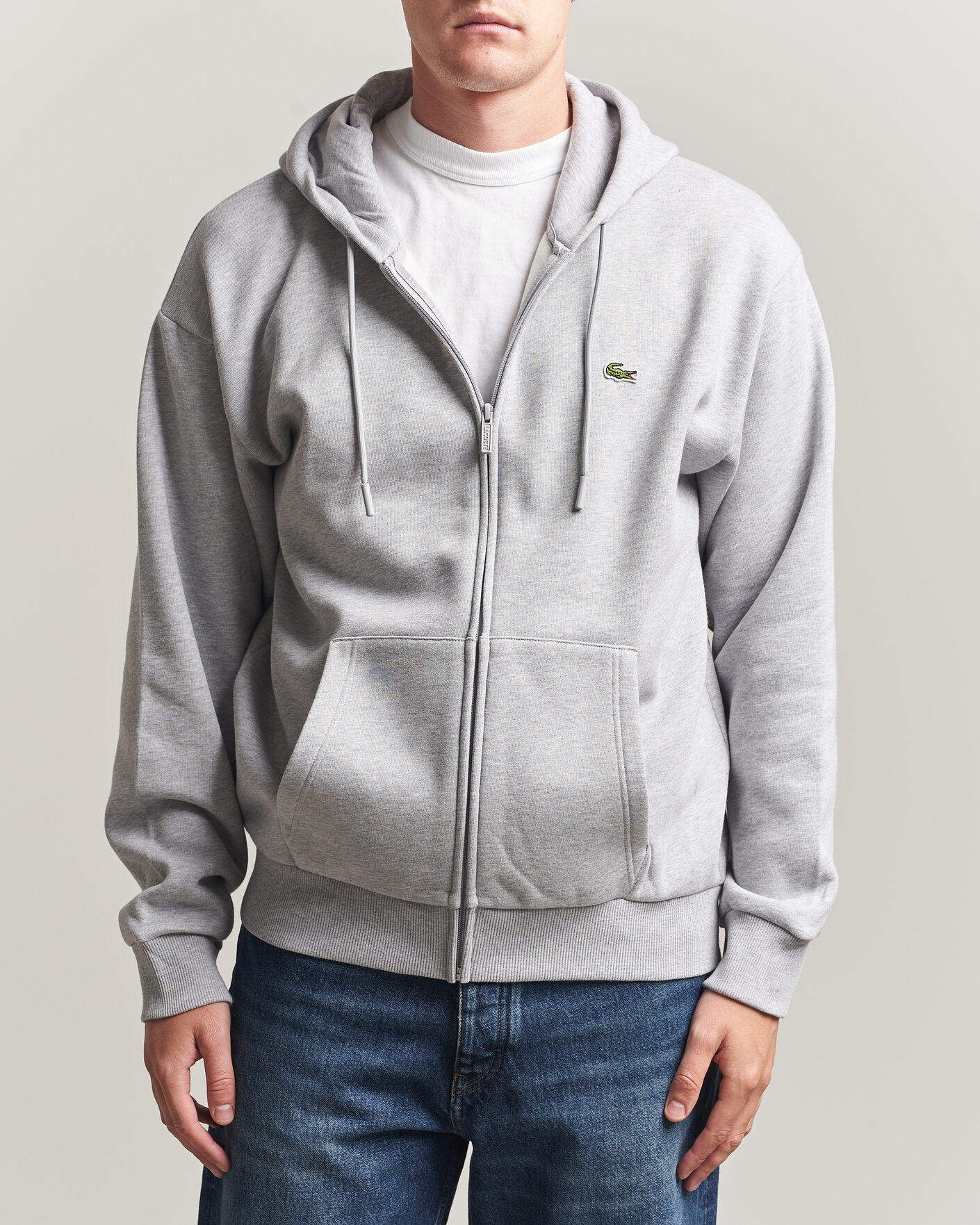 Herr | Tröjor | Lacoste | Full Zip Hoodie Silver Chine