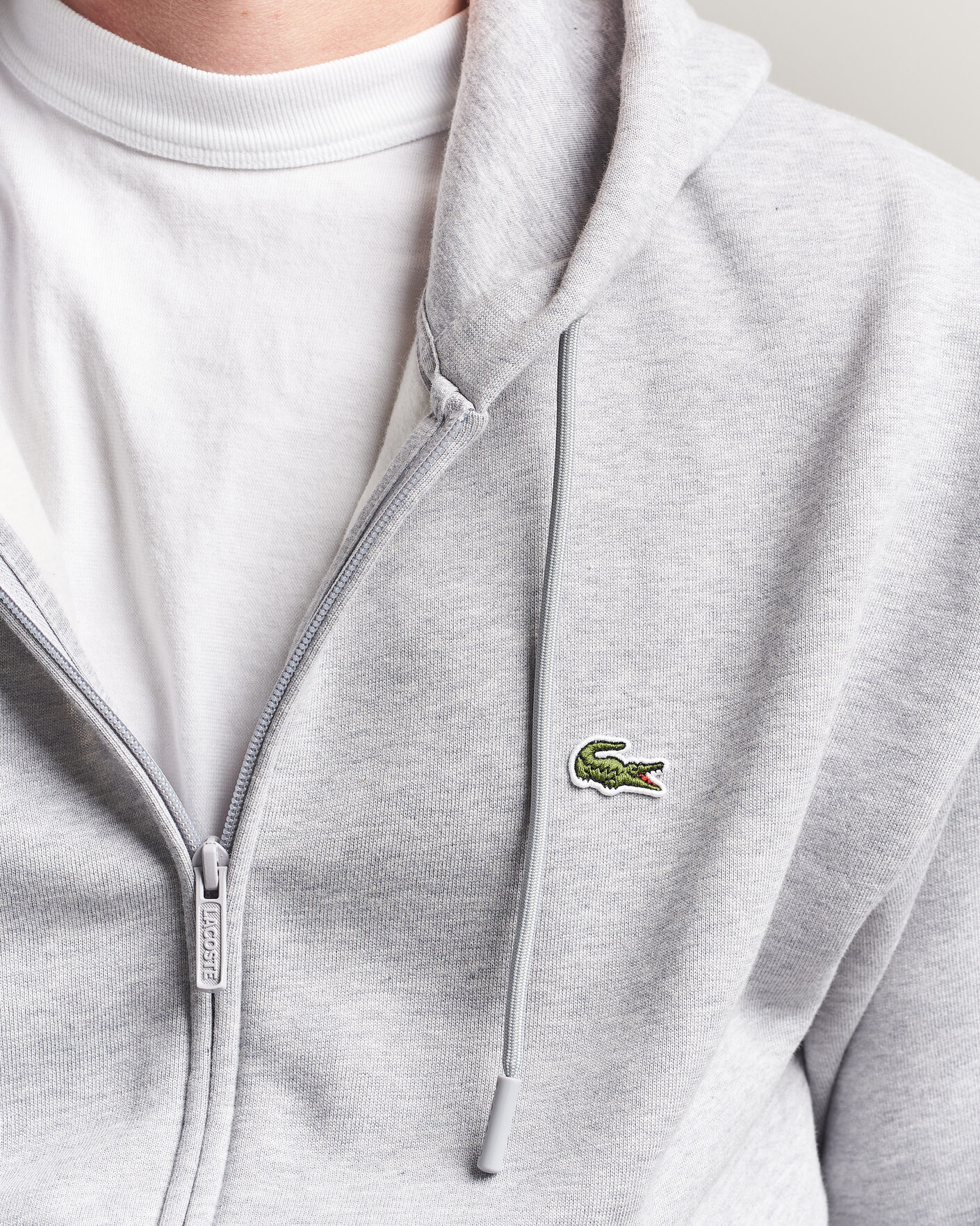 Herr | Tröjor | Lacoste | Full Zip Hoodie Silver Chine