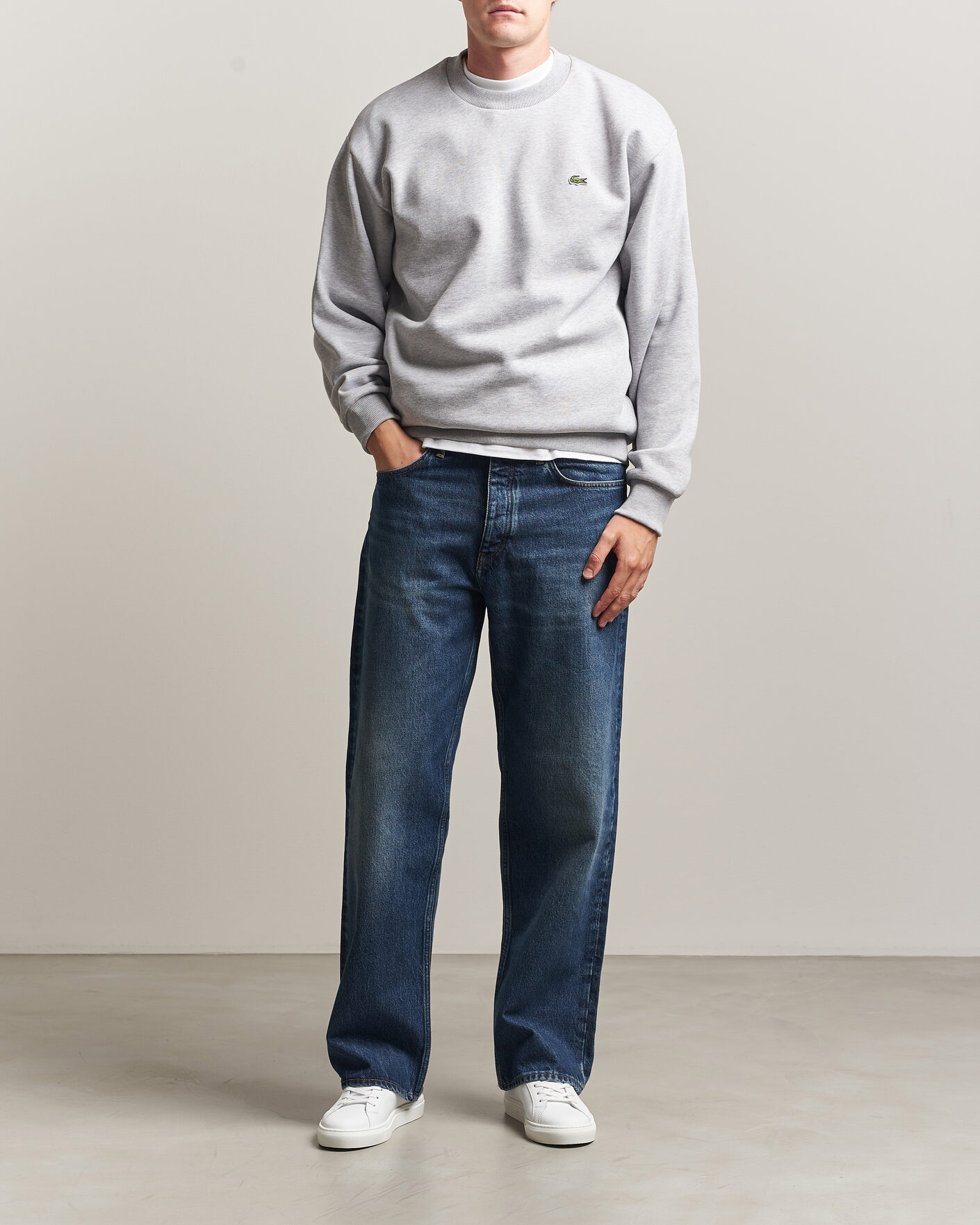 Herr | Tröjor | Lacoste | Crew Neck Sweatshirt Silver Chine