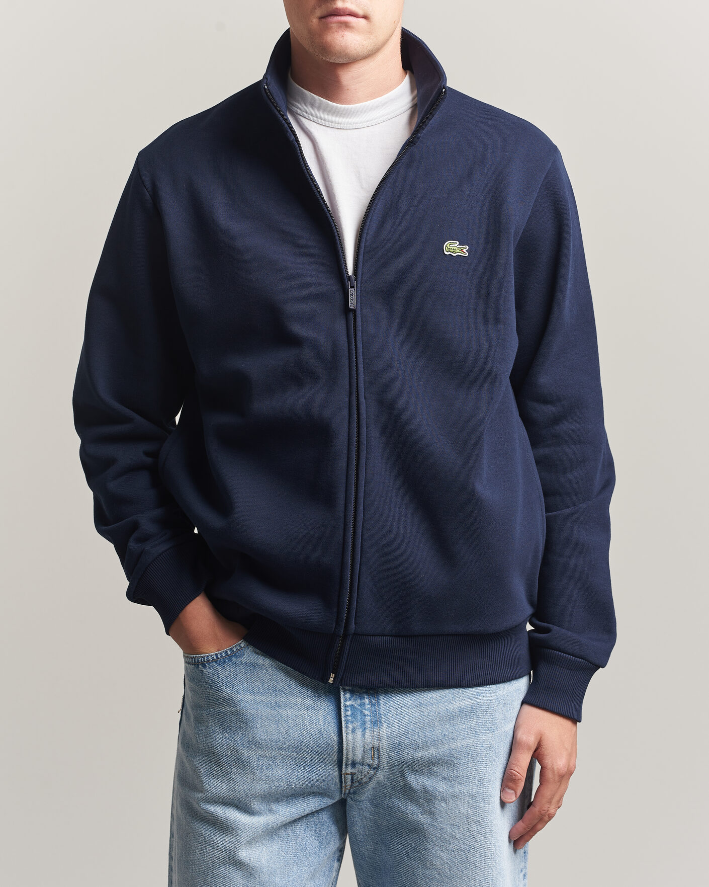Herr | Tröjor | Lacoste | Full Zip Sweater Navy Blue