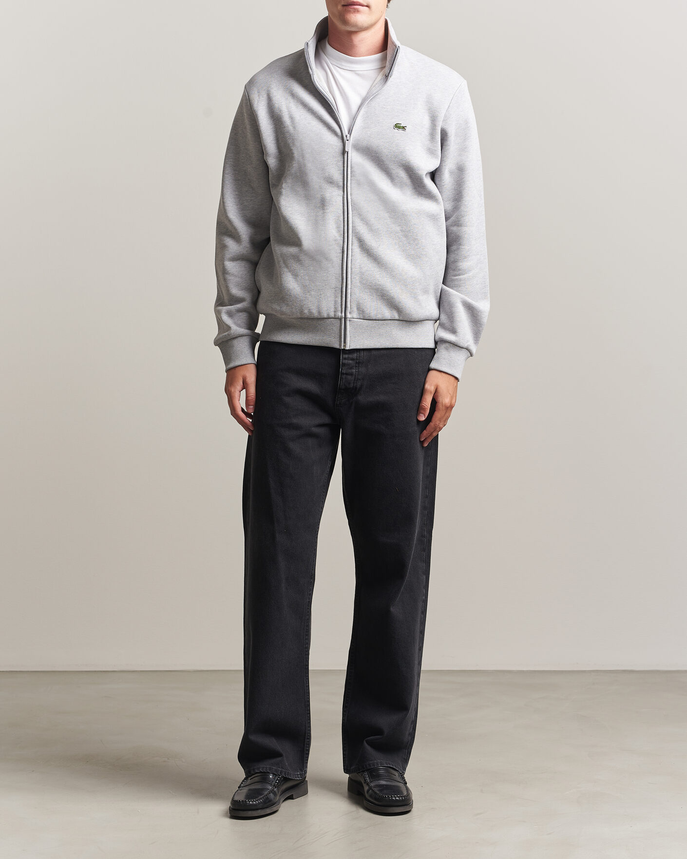 Herr | Tröjor | Lacoste | Full Zip Sweater Silver Chine