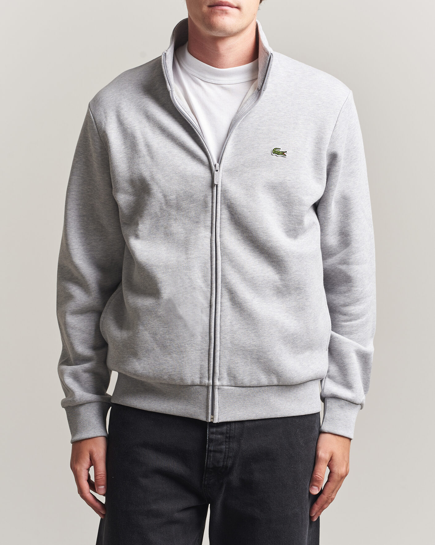 Herr | Tröjor | Lacoste | Full Zip Sweater Silver Chine