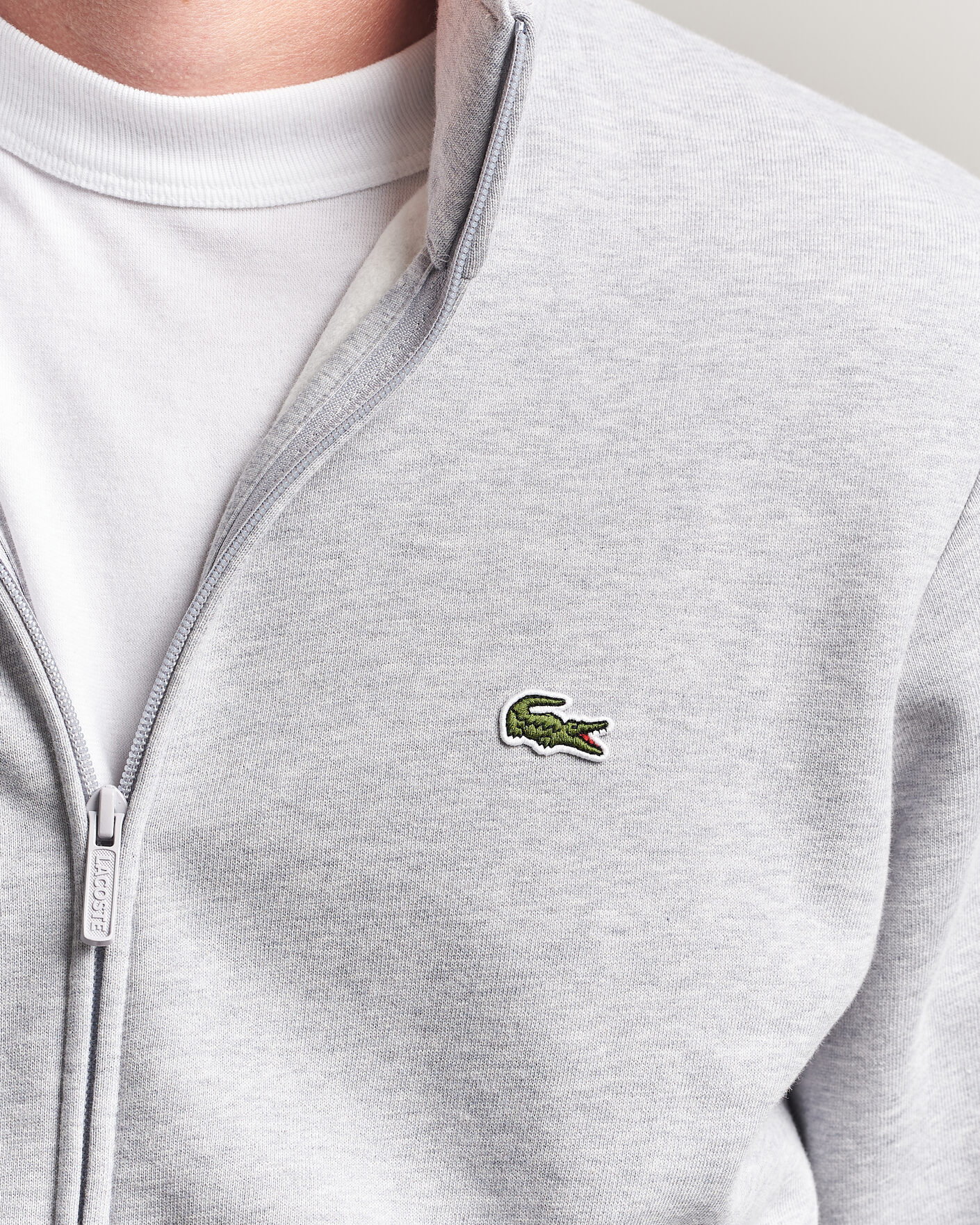 Herr | Tröjor | Lacoste | Full Zip Sweater Silver Chine