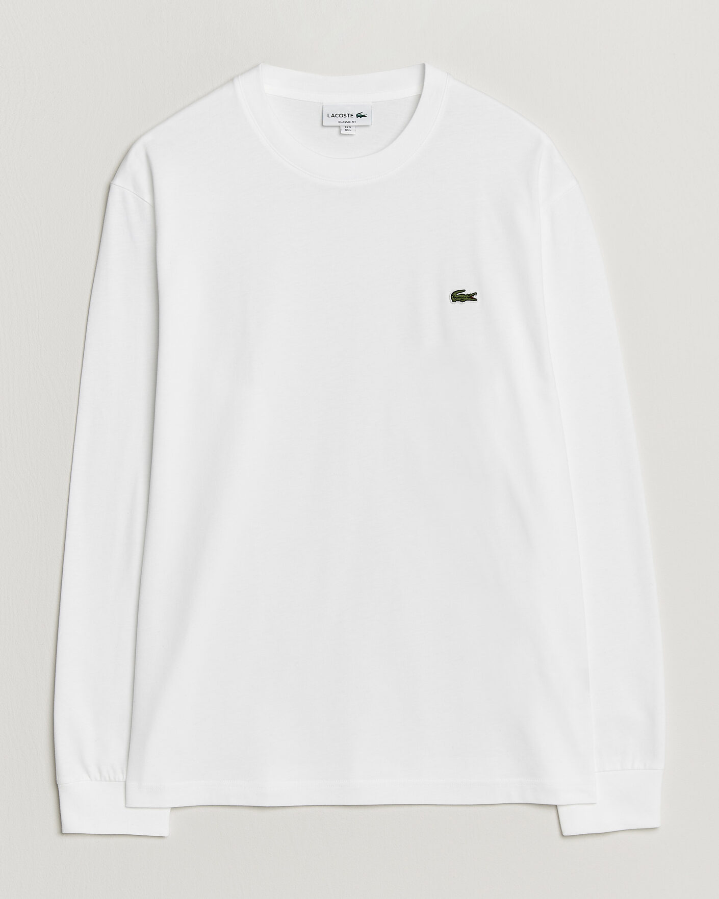 Herr | T-Shirts | Lacoste | Crew Neck Long Sleeve T-Shirt White