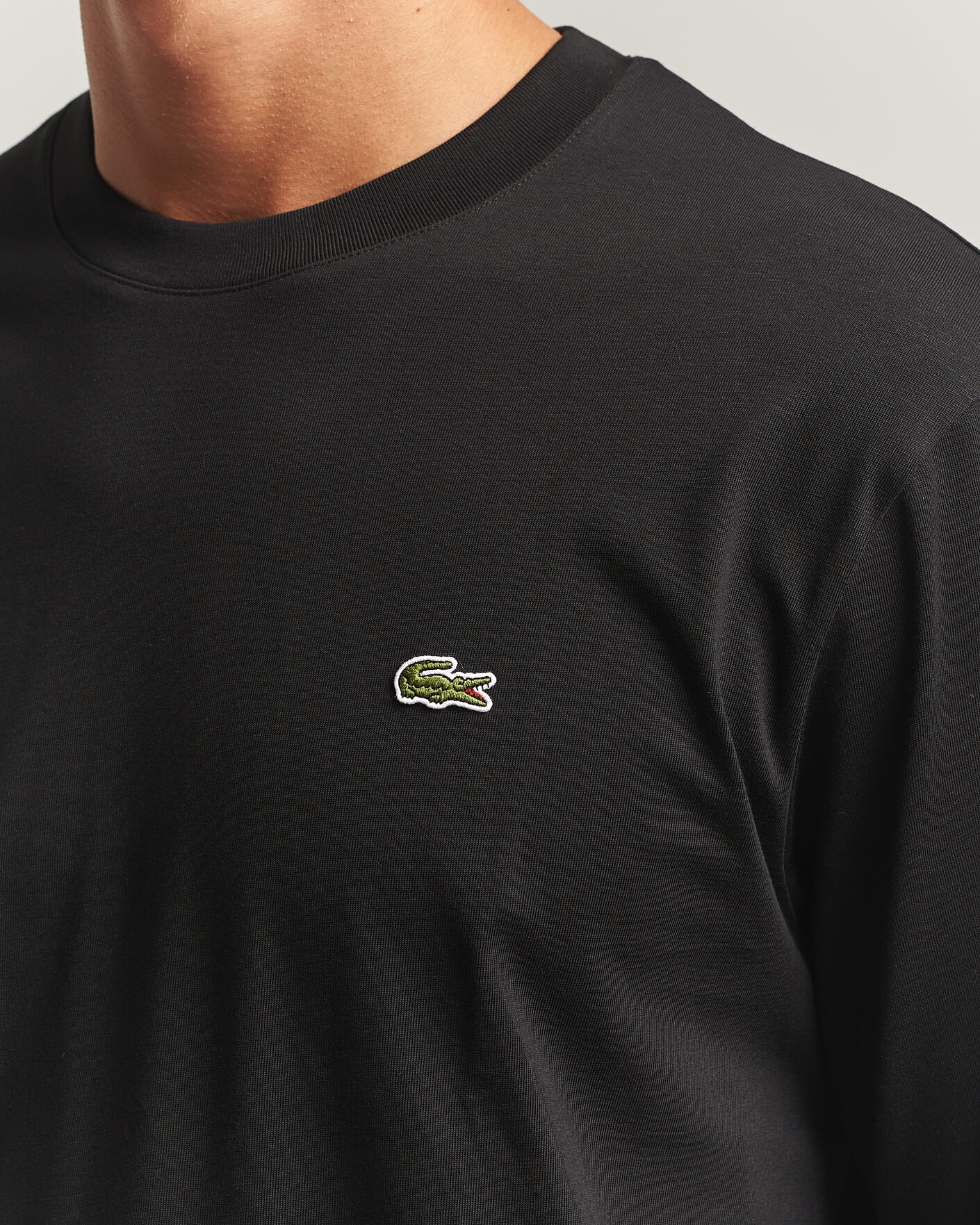 Herr | T-Shirts | Lacoste | Crew Neck Long Sleeve T-Shirt Black