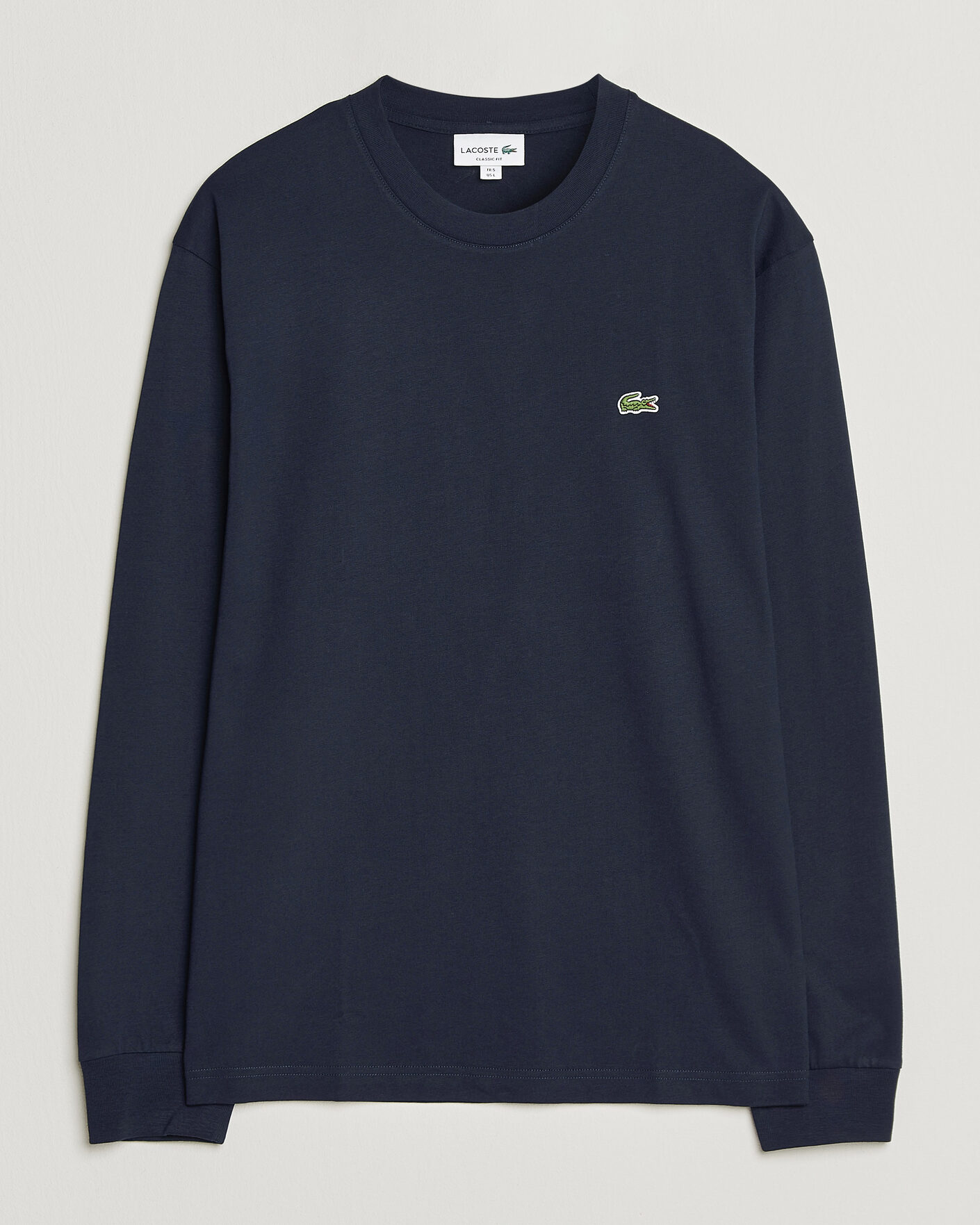Herr | T-Shirts | Lacoste | Crew Neck Long Sleeve T-Shirt Navy Blue