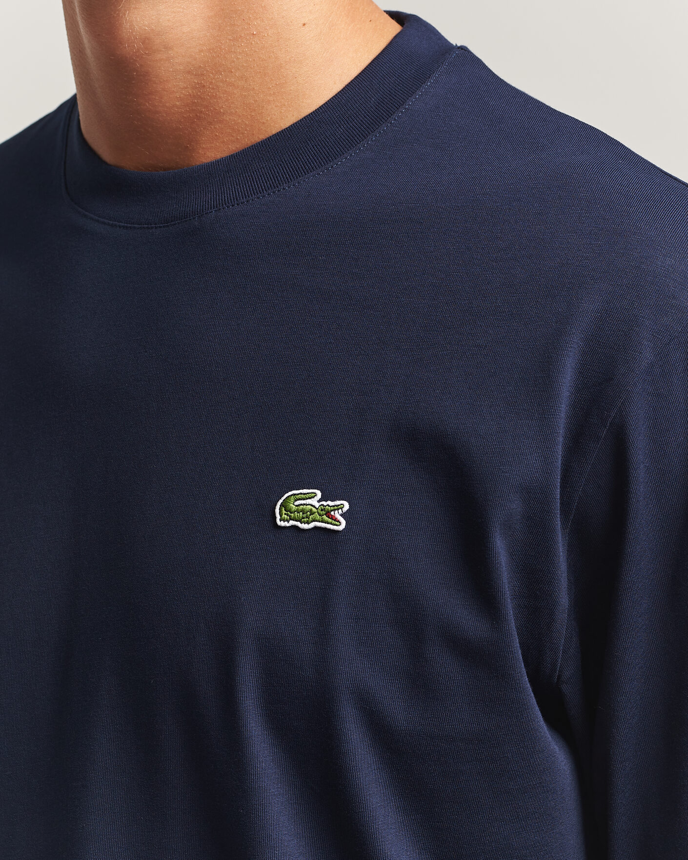 Herr | T-Shirts | Lacoste | Crew Neck Long Sleeve T-Shirt Navy Blue