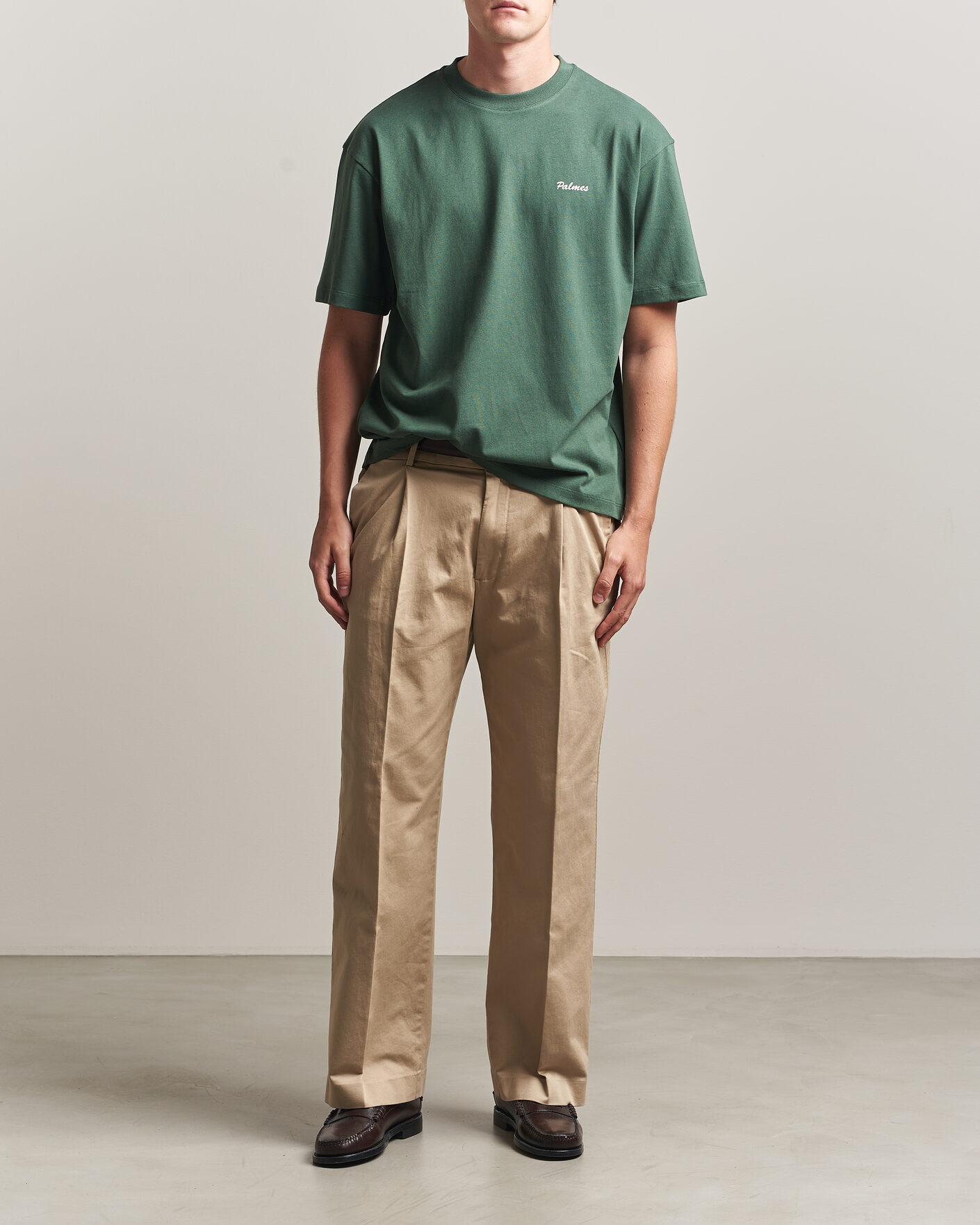 Herr | T-Shirts | Palmes | Logo T-Shirt Dark Green