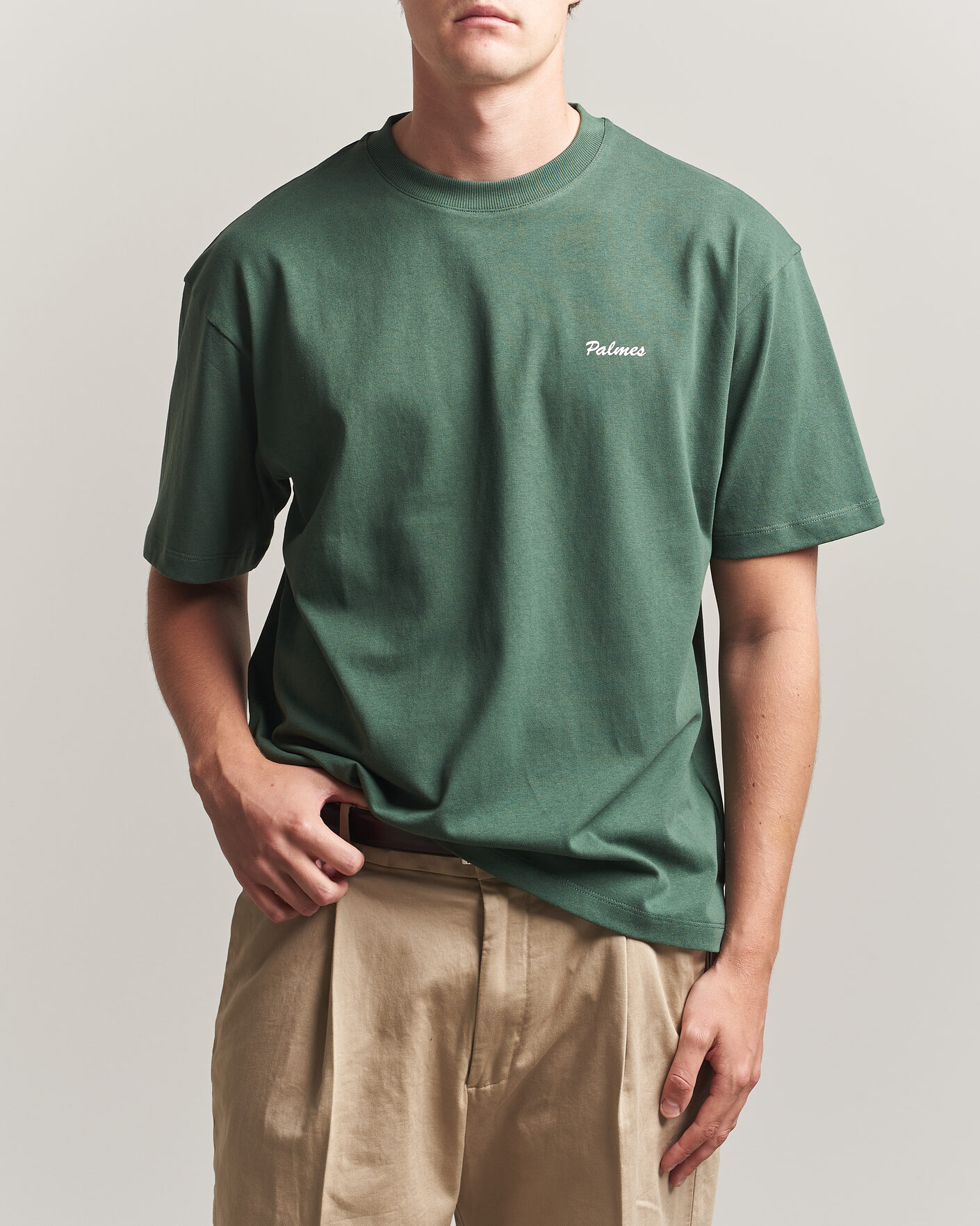 Herr | T-Shirts | Palmes | Logo T-Shirt Dark Green