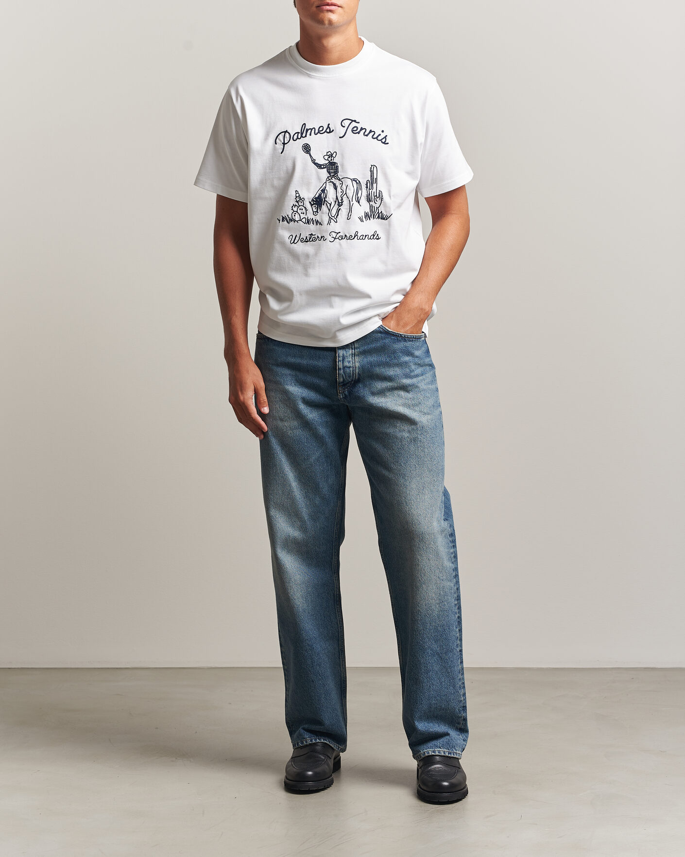 Herr | T-Shirts | Palmes | Western T-Shirt White